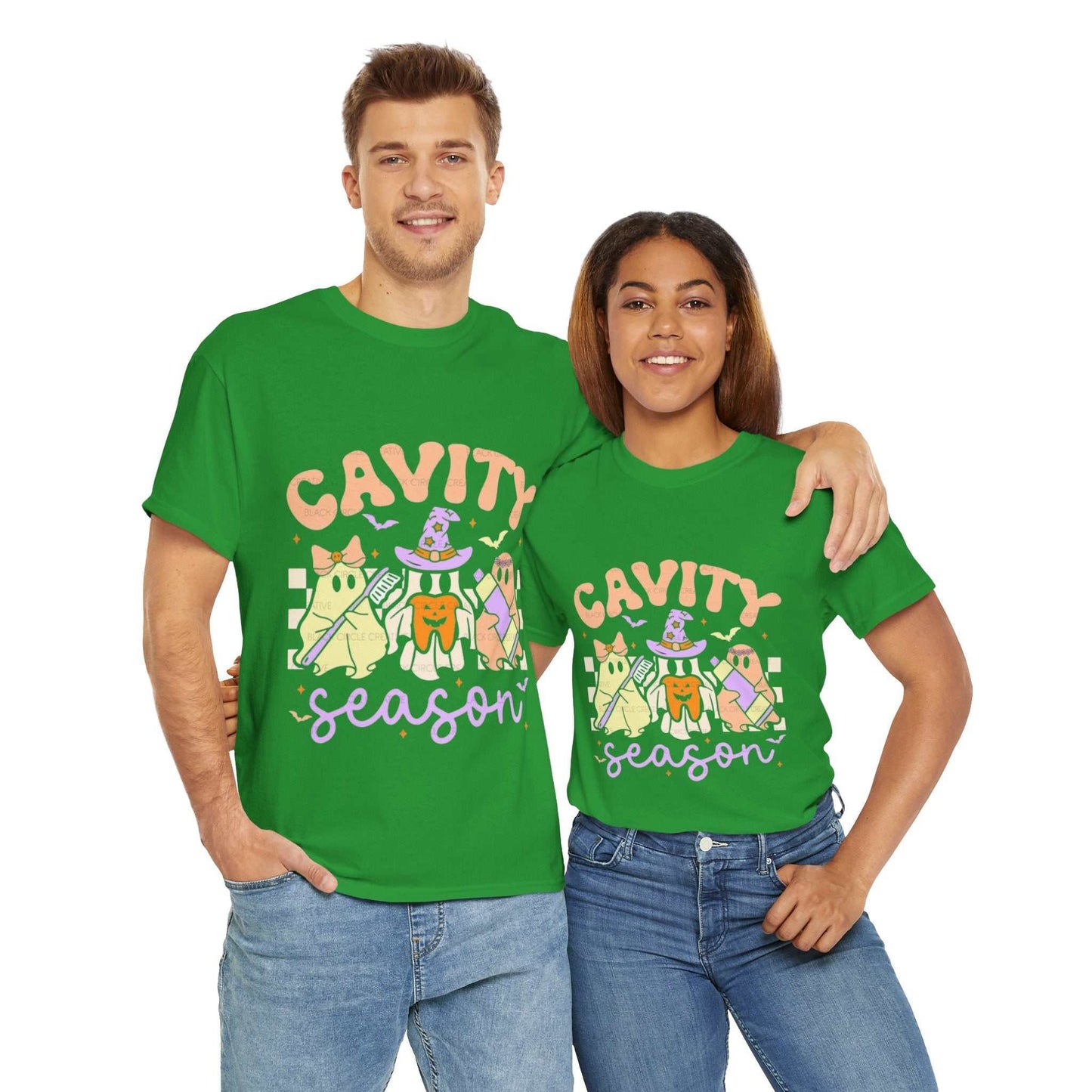 Cavity Season Unisex Tee, Fun Halloween Shirt, Autumn Vibes, Gift for Dentist