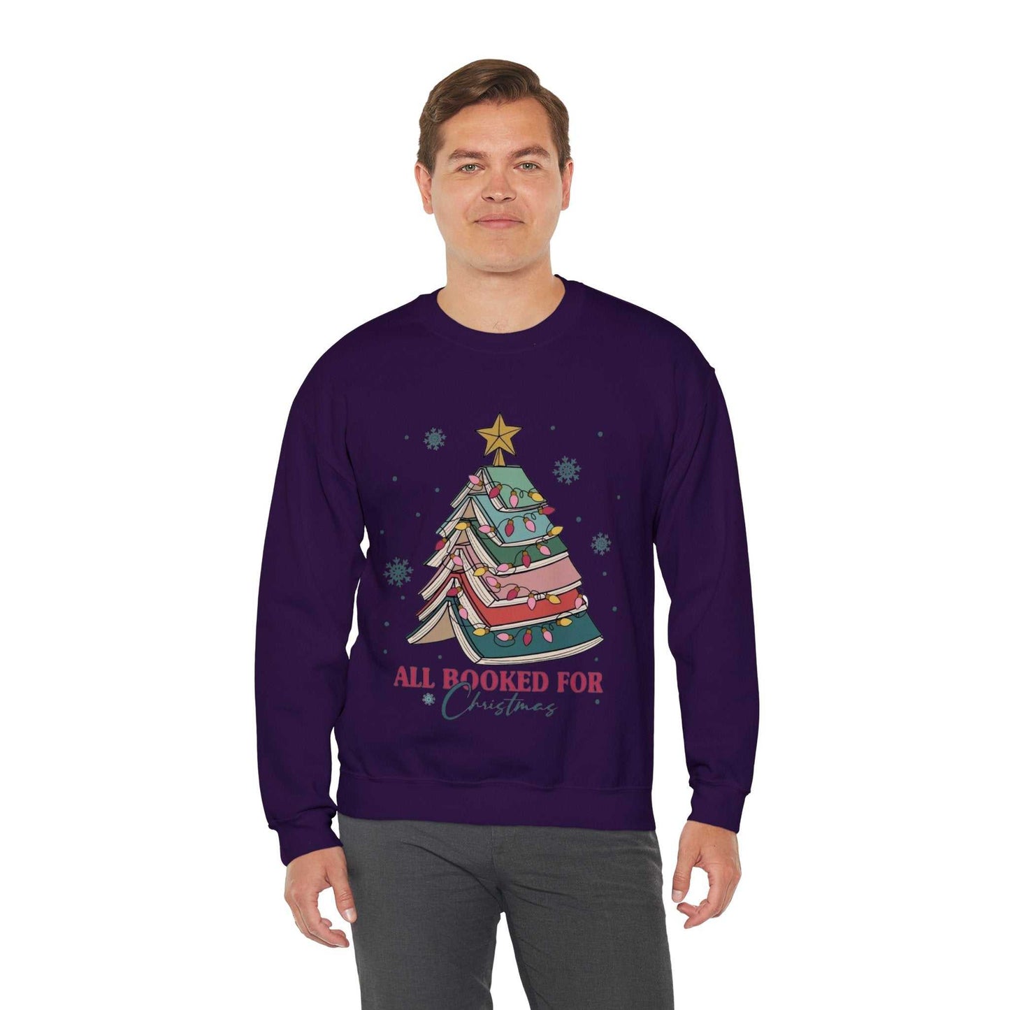 All Booked For Christmas Sweatshirt, Gift for Librarian
