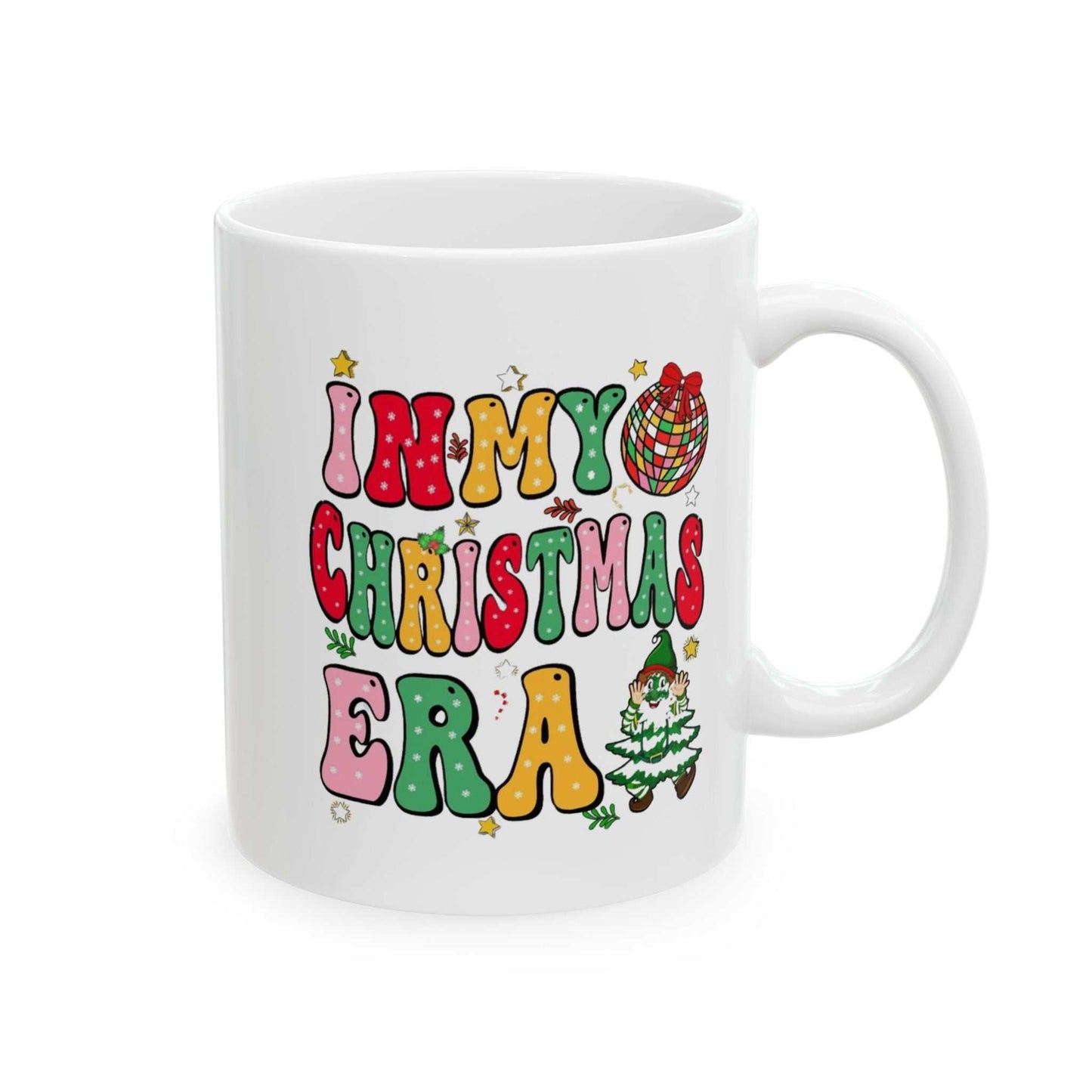 In My Christmas Era Mugs, Retro Christmas Gift, Groovy Christmas Mug