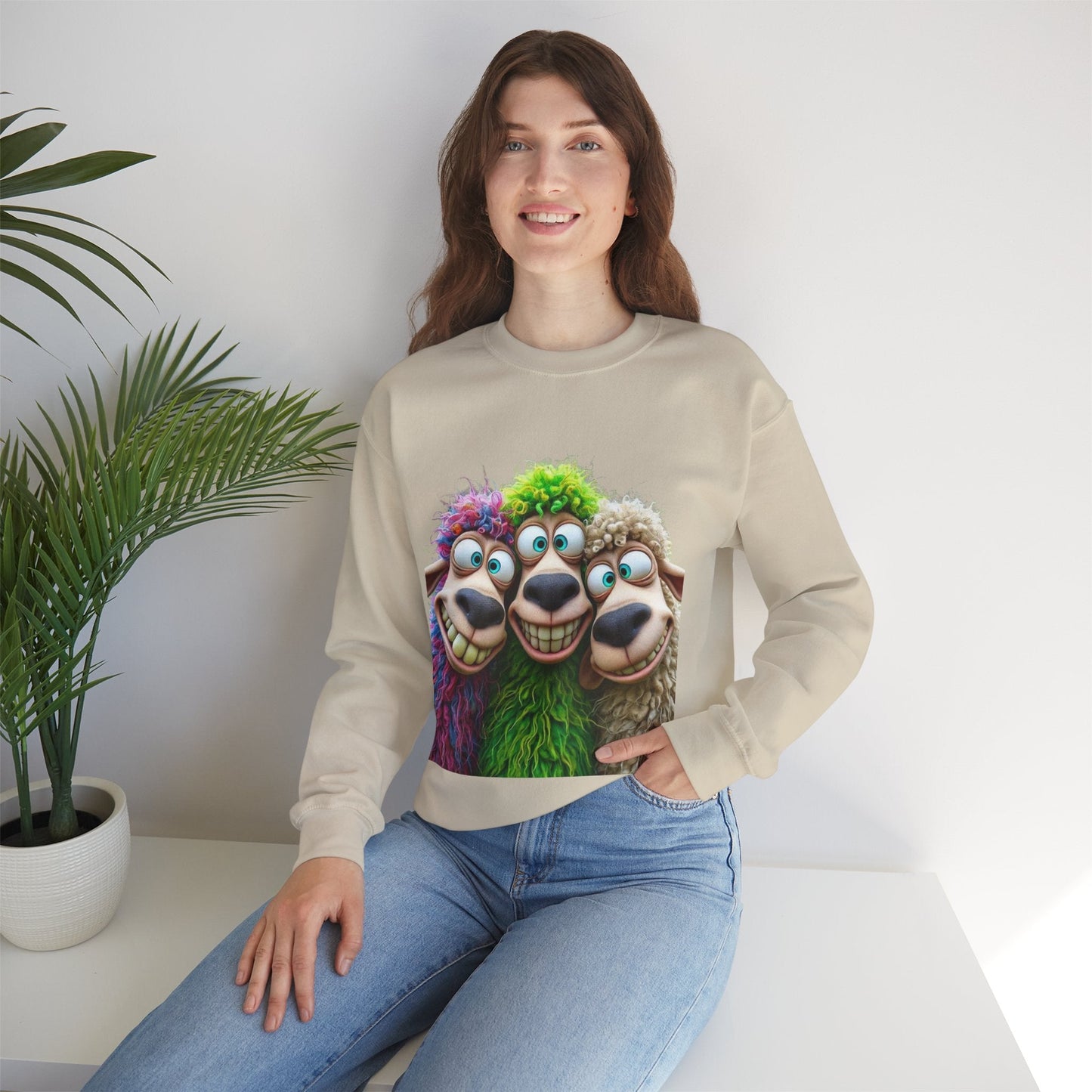 Playful Sheep Crewneck Sweatshirt | Unisex Heavy Blend™ | Perfect for Cozy Days