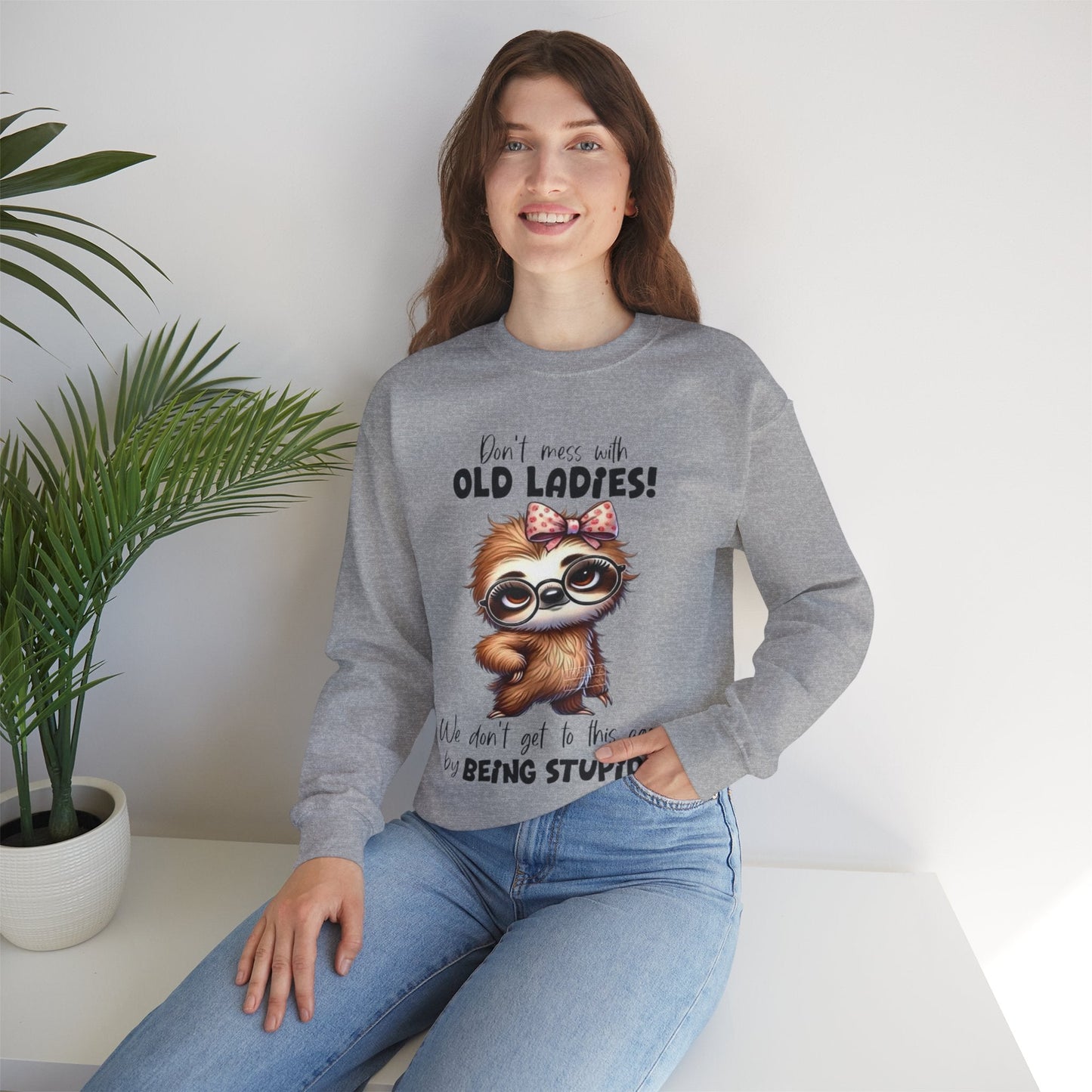 Funny sloth sweatshirt for old ladies - Don't Mess with Old Ladies!