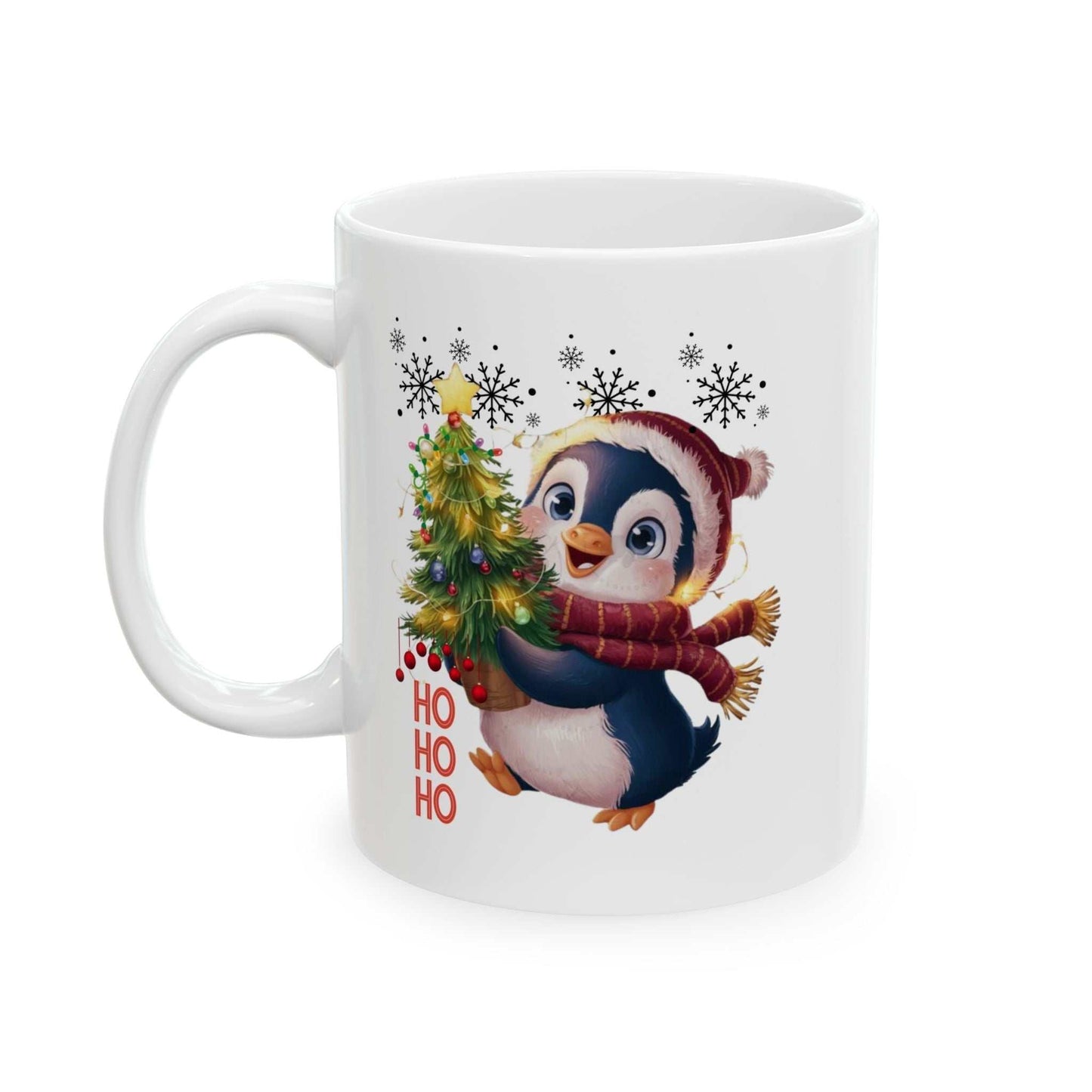 Penguin Merry Christmas Mugs, Winter Holiday Gift, Penguin Merry Christmas Mug