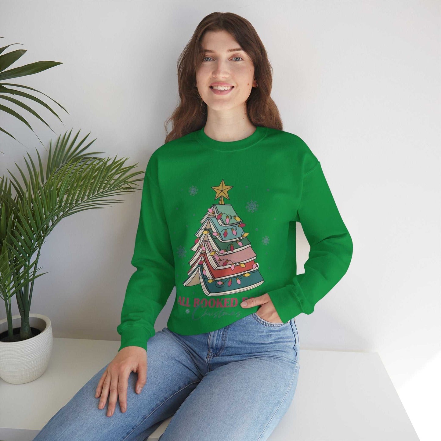 All Booked For Christmas Sweatshirt, Gift for Librarian