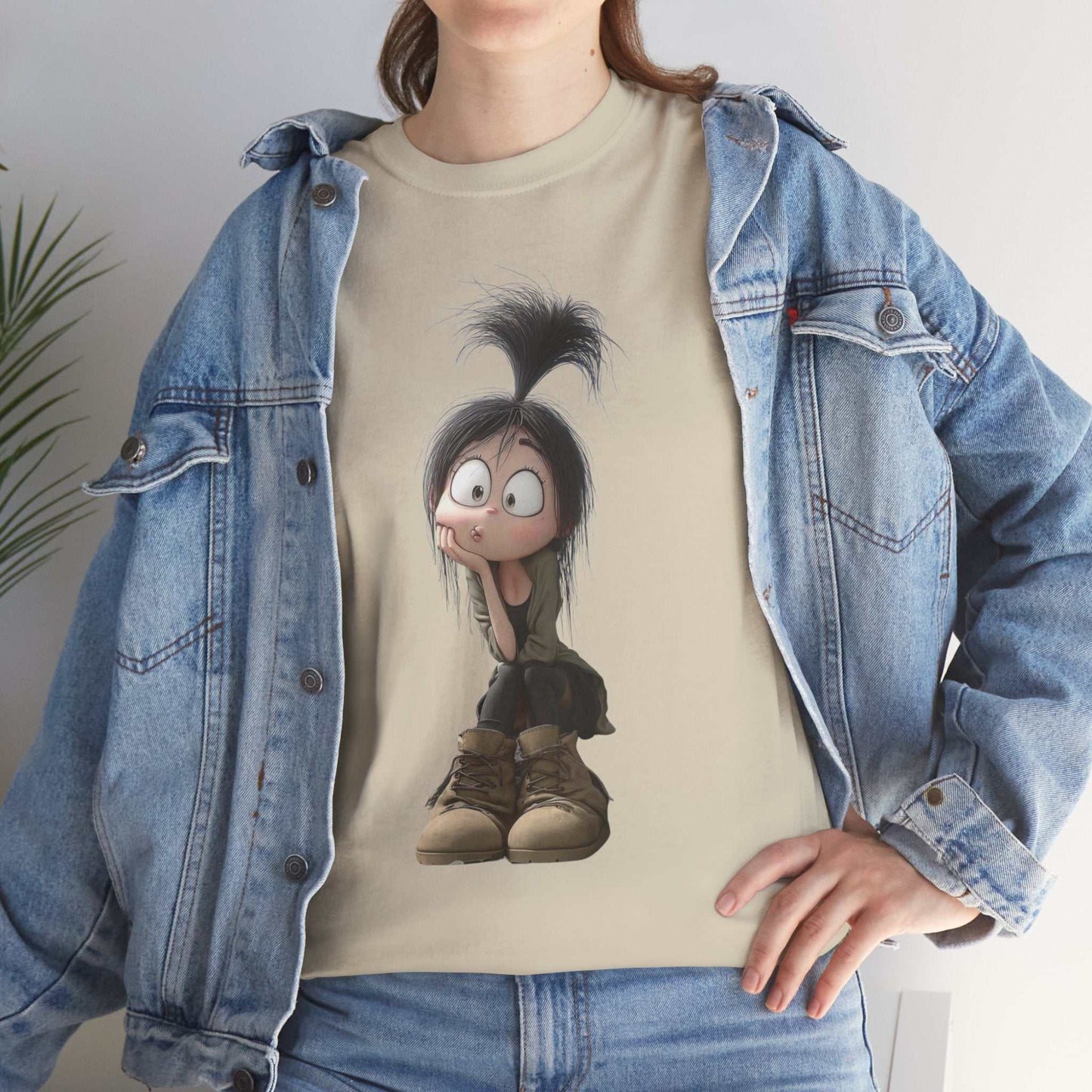 Whimsical Cartoon Character Tee, Fun Unisex Cotton Shirt Graphic Tee, Gift for Kids