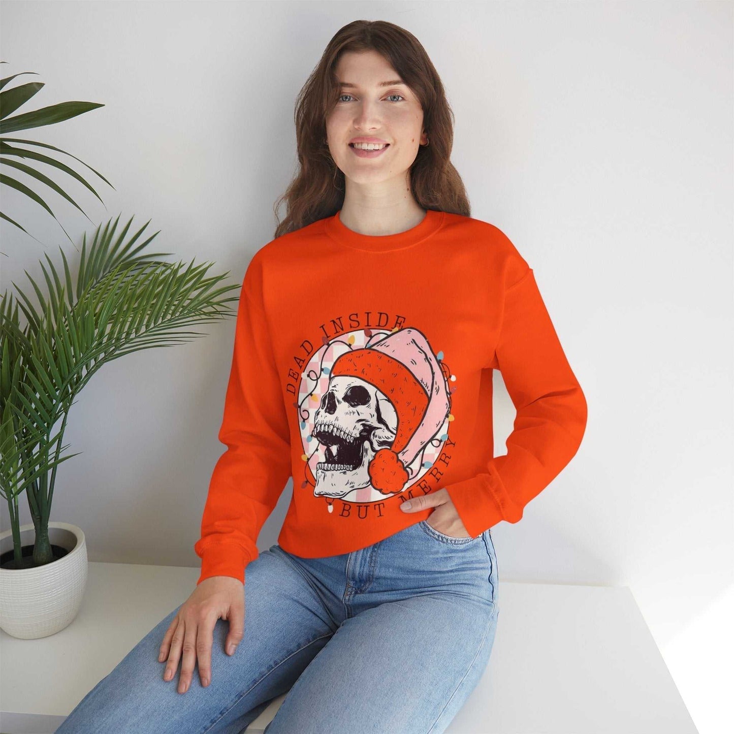Dead Inside Skeleton Christmas Sweatshirt, Holiday Skeleton Gift