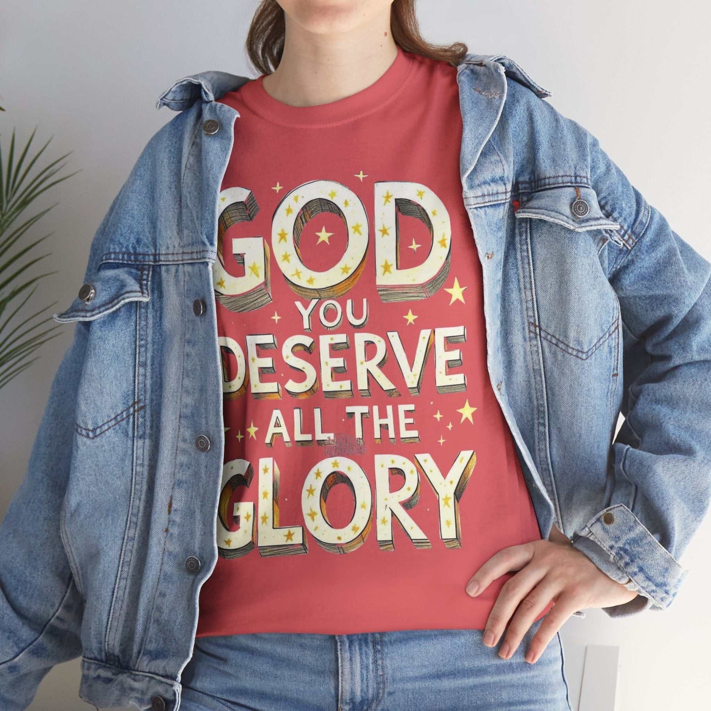 Faith-Inspired Cotton Tee, God Deserves All the Glory Shirt, Gift for Believers