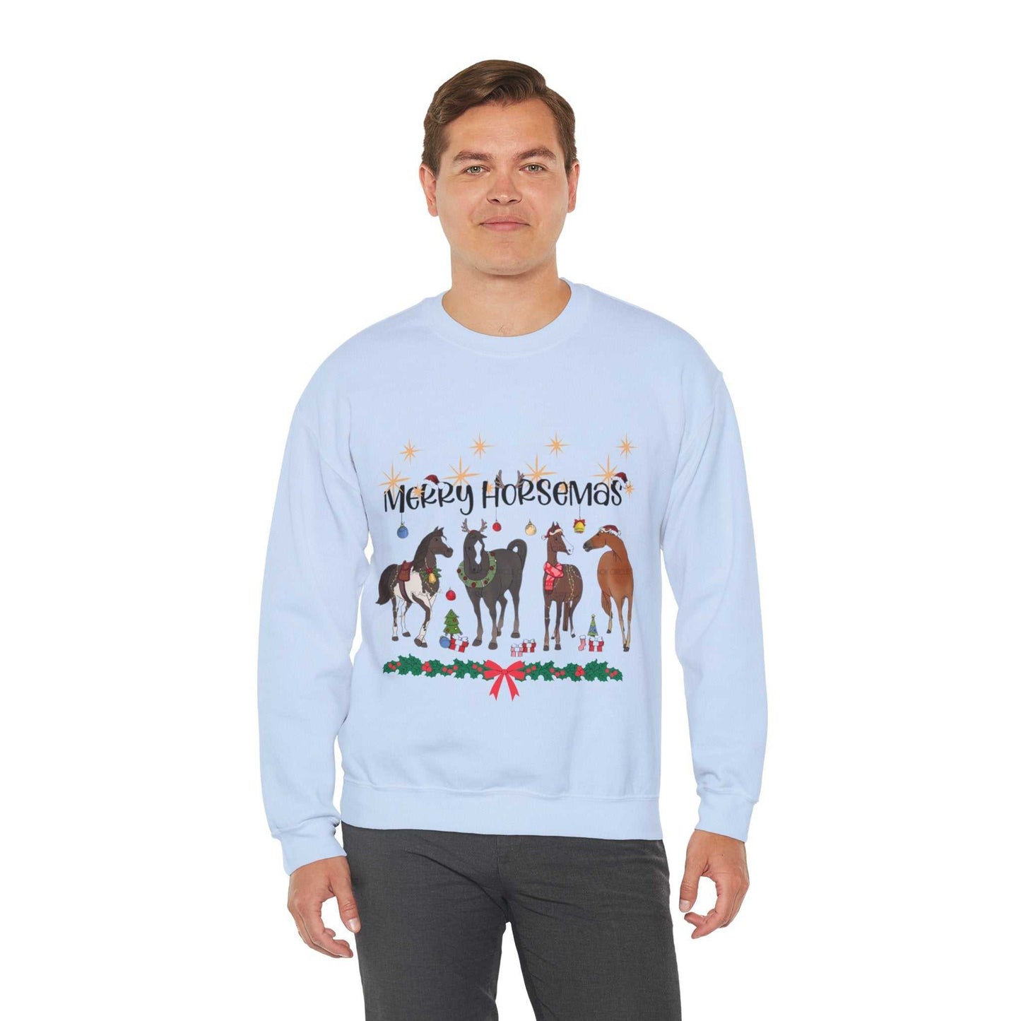 Christmas Horse Sweatshirt, Merry Horsemas Gift