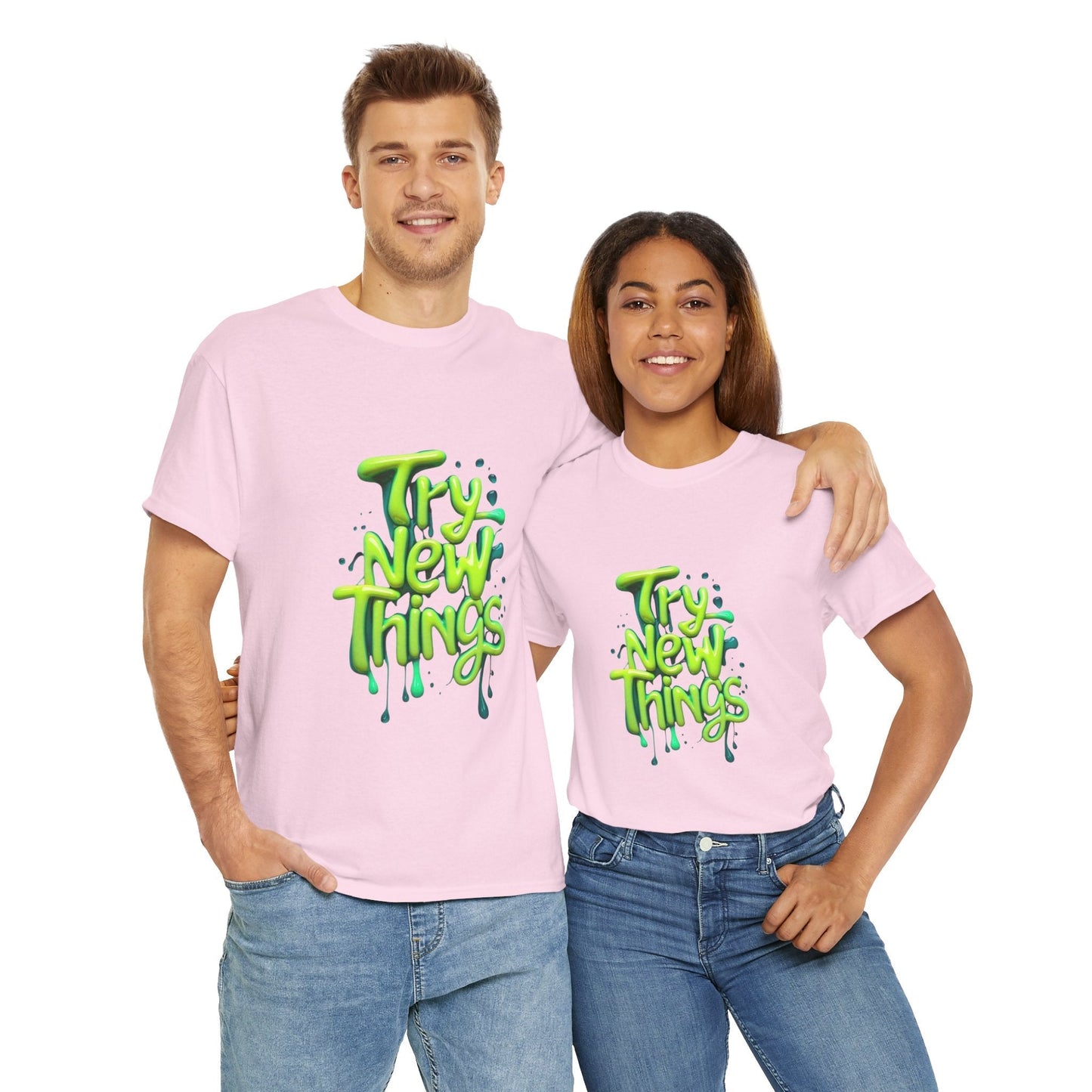 Try New Things Tee - Casual Shirt for Inspiration, Graphic Tee, Gift for Adventurers