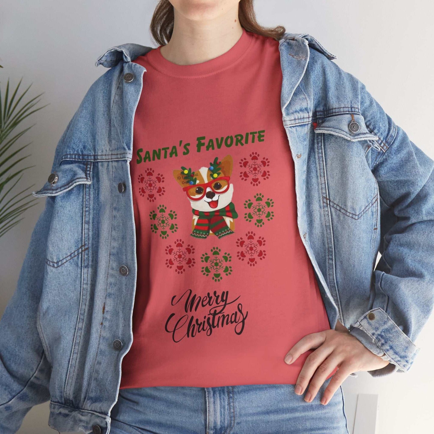 Santa's Favorite Dog Shirt with festive design, perfect Christmas dog gift.