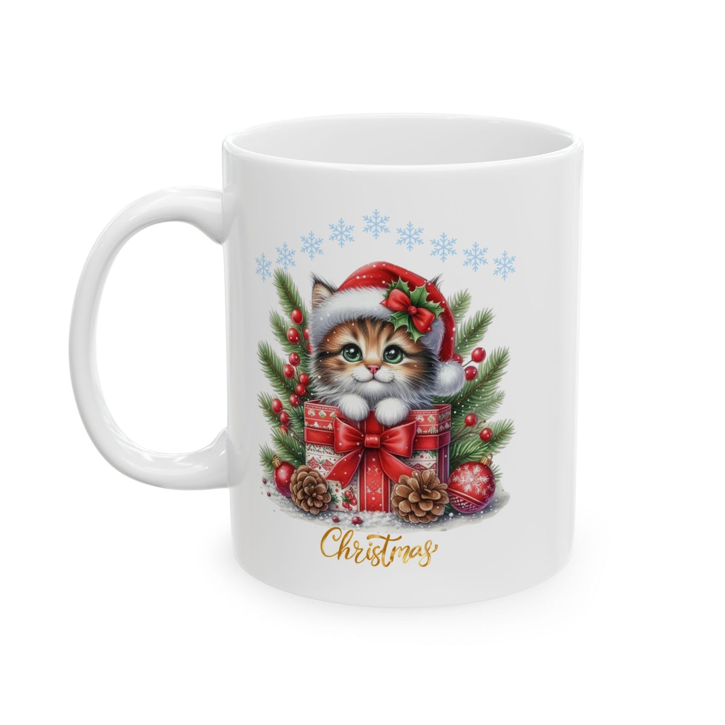 Merry Cats Christmas Mugs, Gift for Animal Lovers
