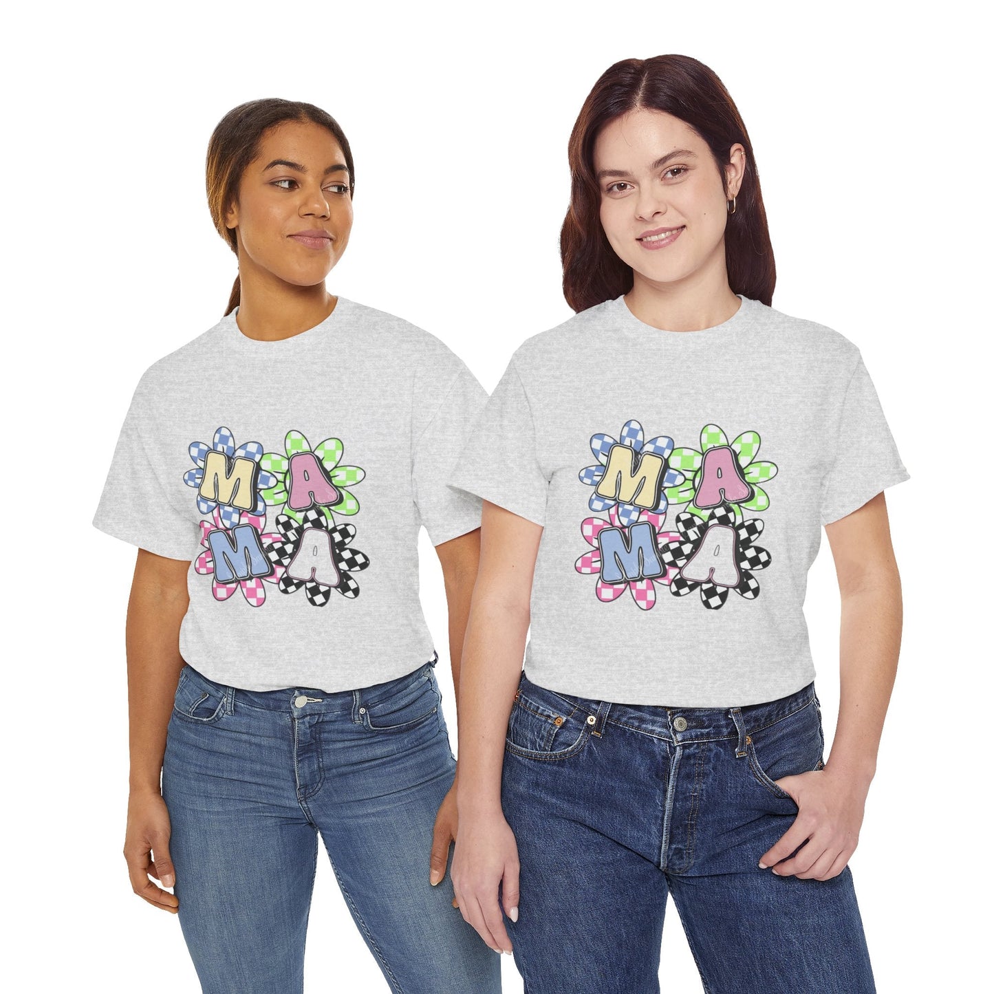 Colorful Mama Floral Tee Heavy Cotton Tee, Gift for Mom
