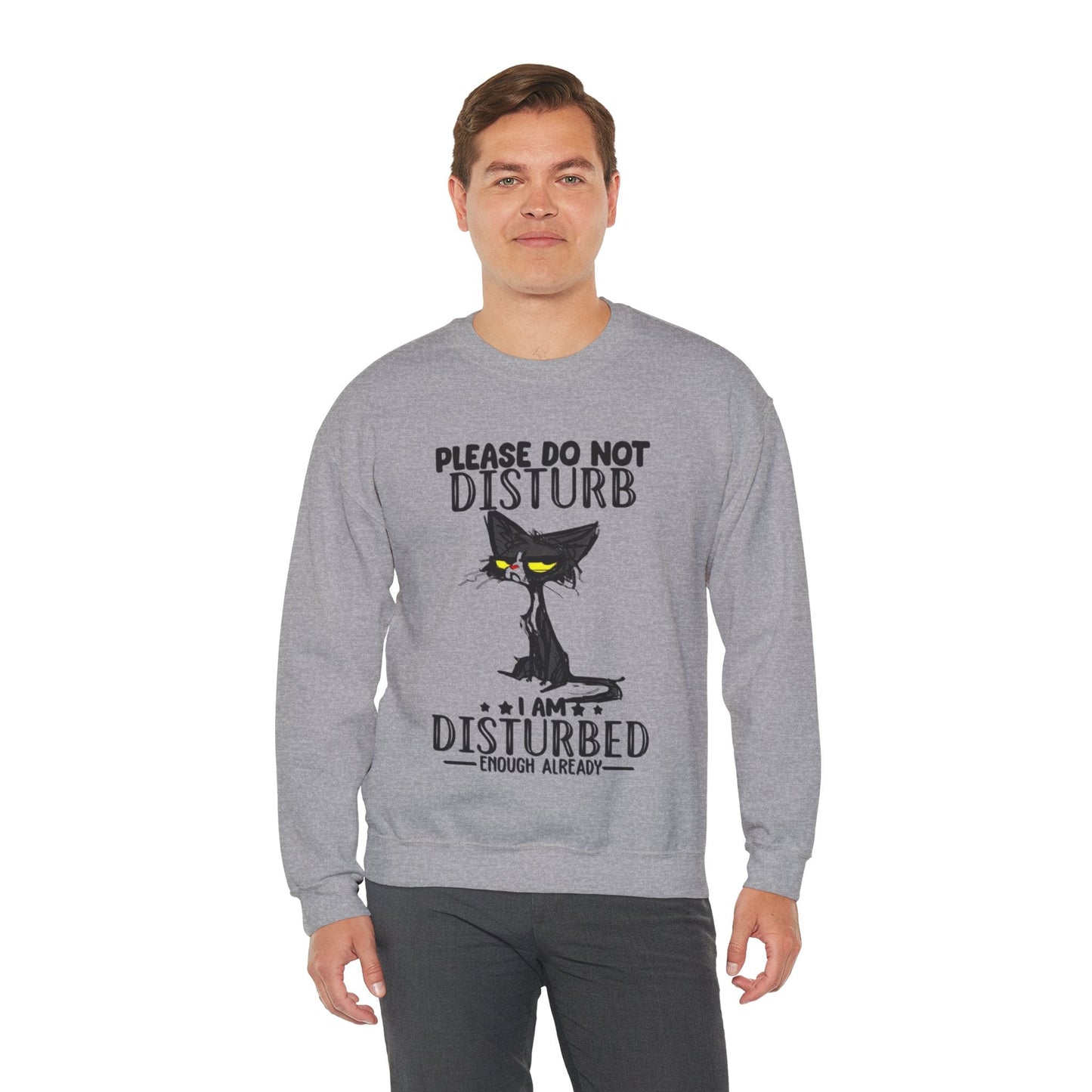 Disturbed Cat Crewneck Sweatshirt - Unisex Heavy Blend™ - Perfect for Cat Lovers
