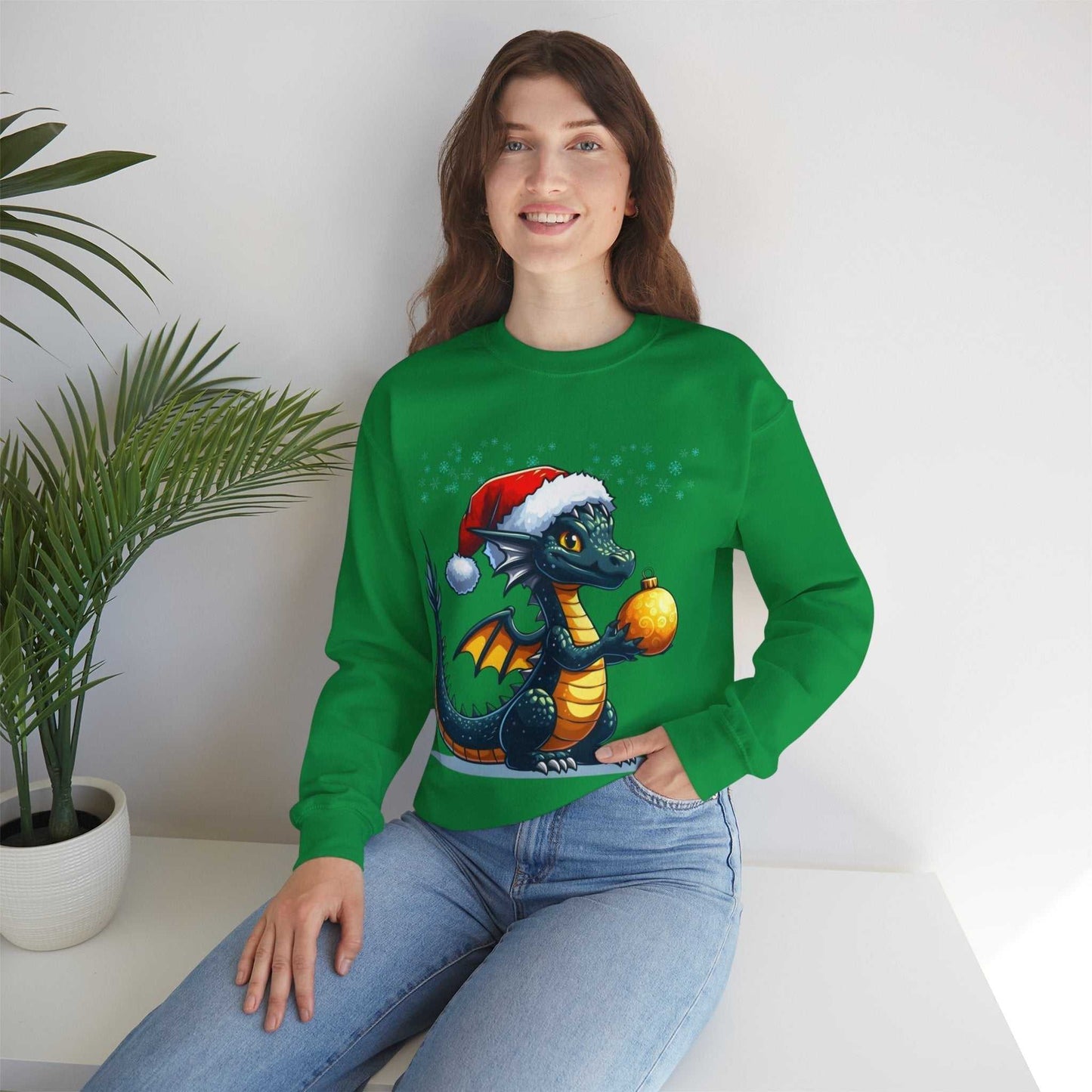 Dinosaur Christmas Sweatshirt, Funny Christmas Dinosaur Gift