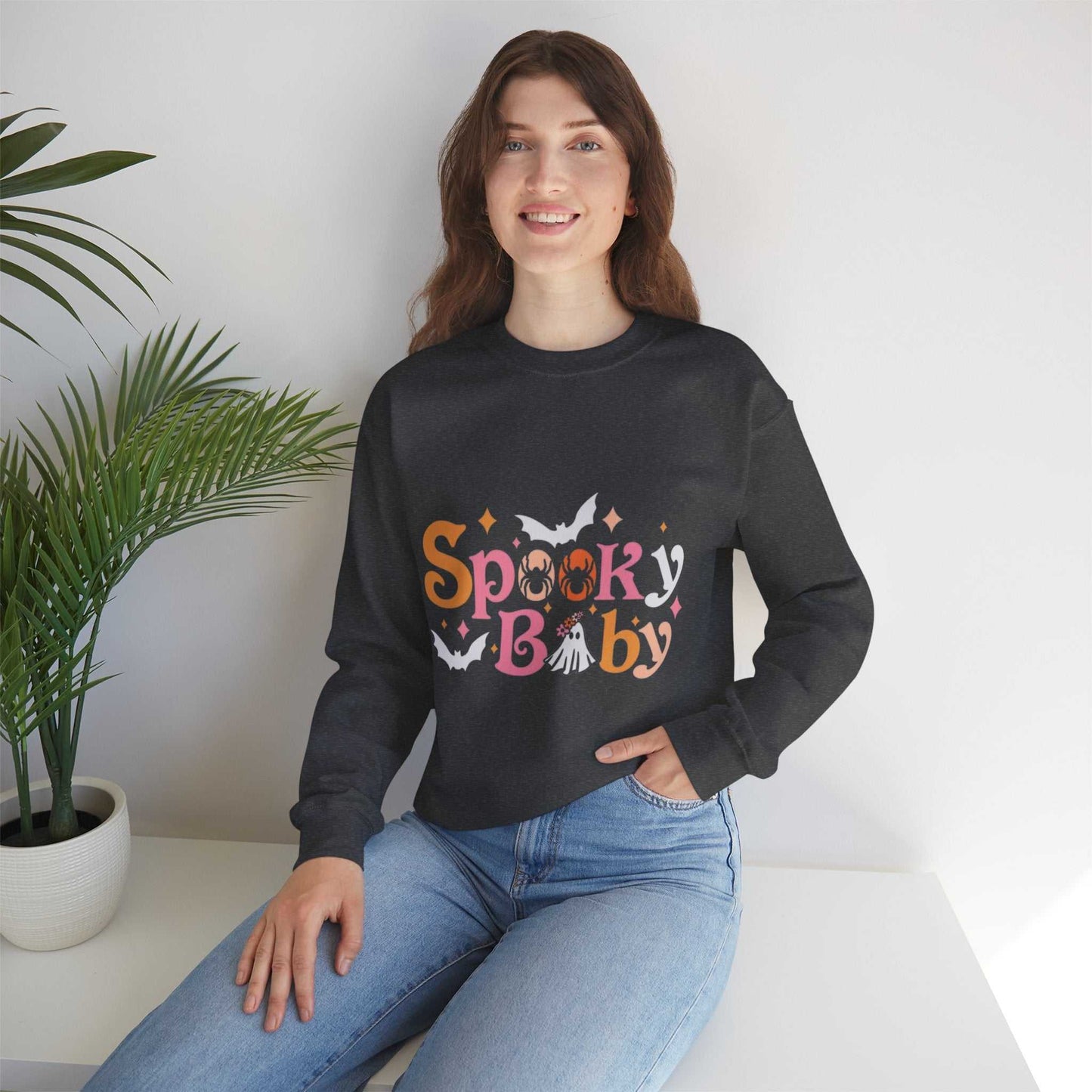 Spooky Baby Sweatshirt, Pregnant Halloween Gift, Baby Feet Sweatshirt