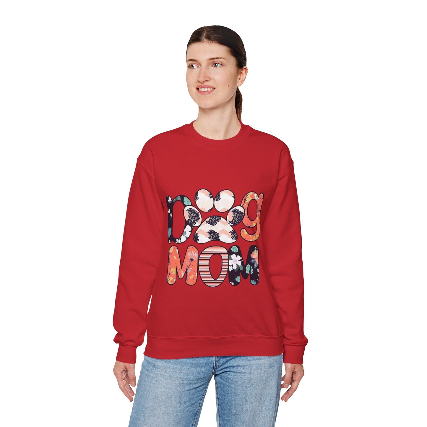 Floral Dog Mom Sweatshirt - Cozy Unisex Crewneck for Pet Lovers