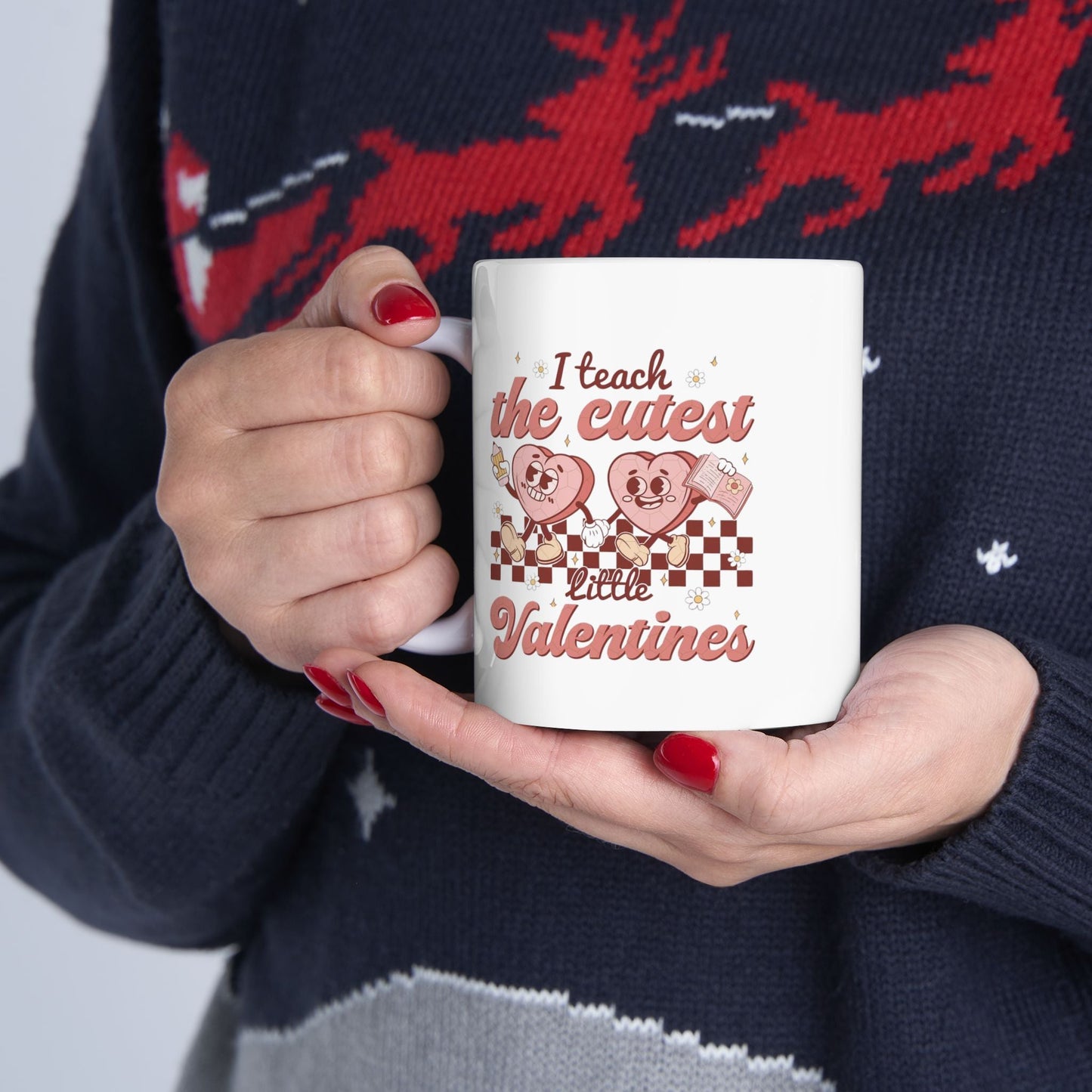I Teach The Cutest Little Valentines Mugs, Retro Heart Love Gift