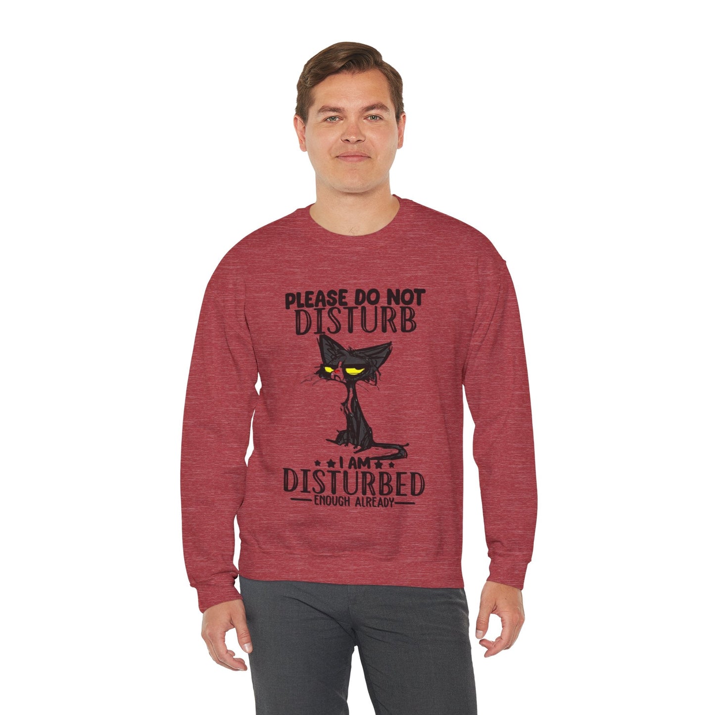 Disturbed Cat Crewneck Sweatshirt - Unisex Heavy Blend™ - Perfect for Cat Lovers