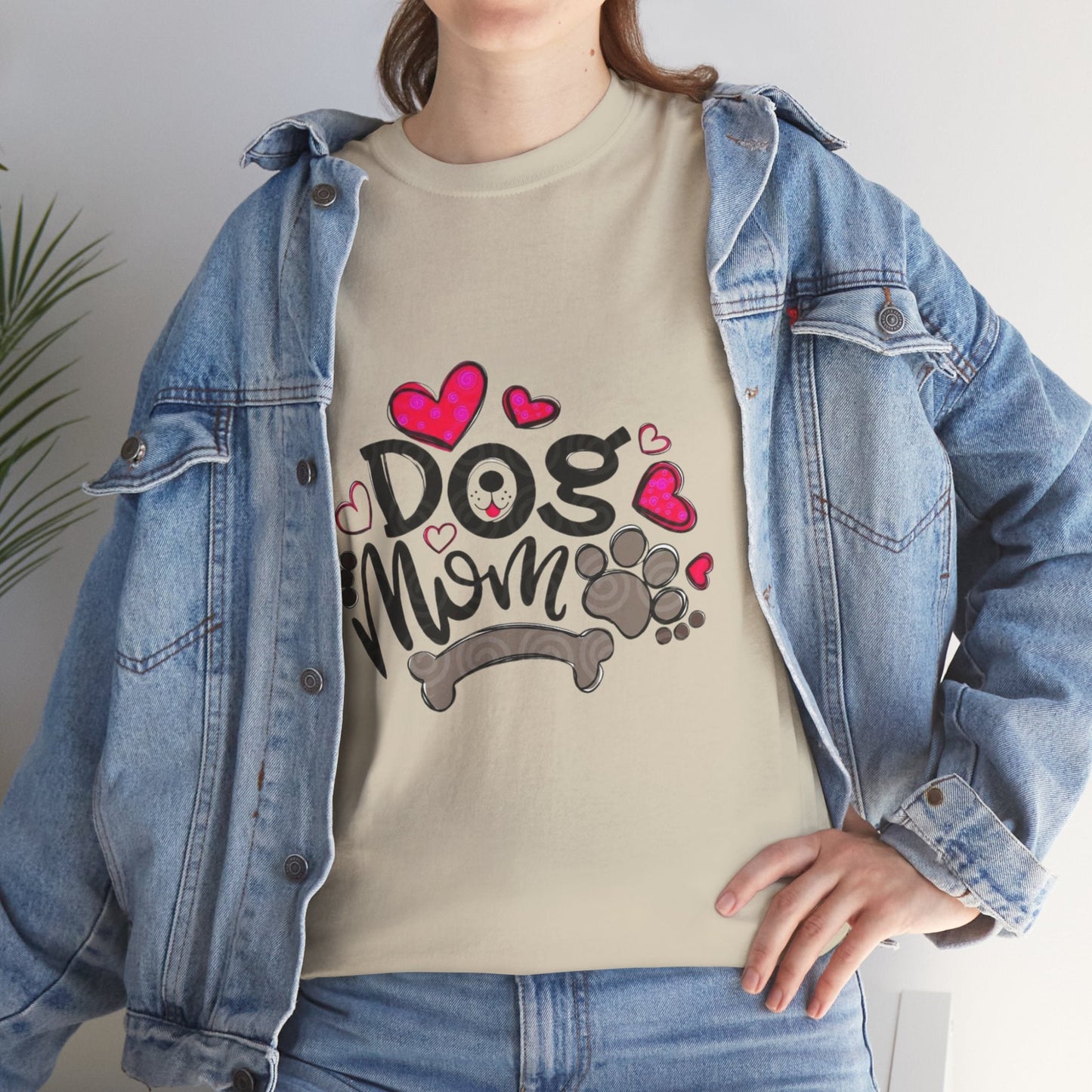 Dog Mom Unisex Heavy Cotton Tee - Cute Pet Lover Shirt