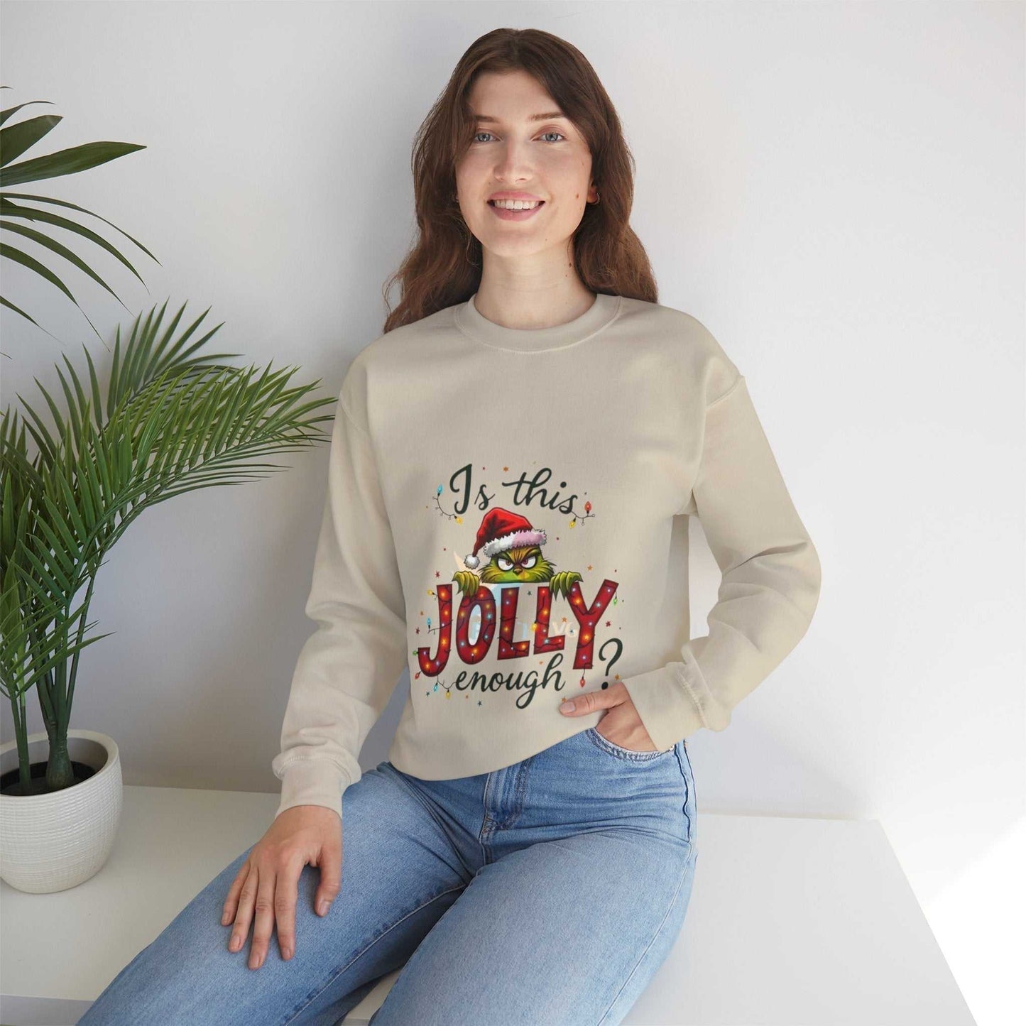 Christmas Grinch SweatshirtIs, This Jolly Enough? – Funny Holiday Pullover