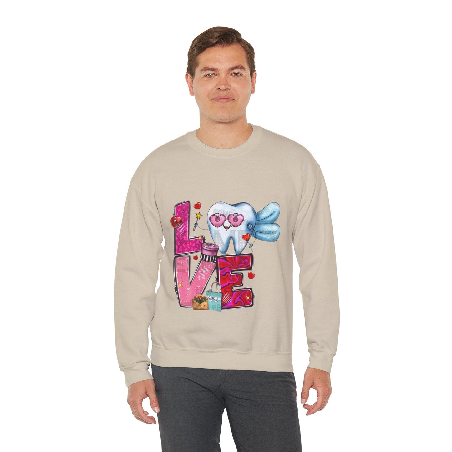 Love Dental Valentine Sweatshirt, Dental Hygienist Gift