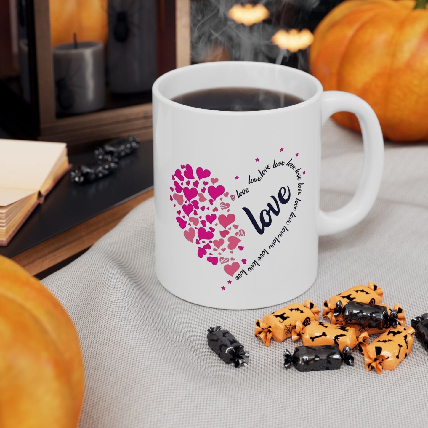 Valentines Day Hearts Love Mugs, Red Heart Love Gift