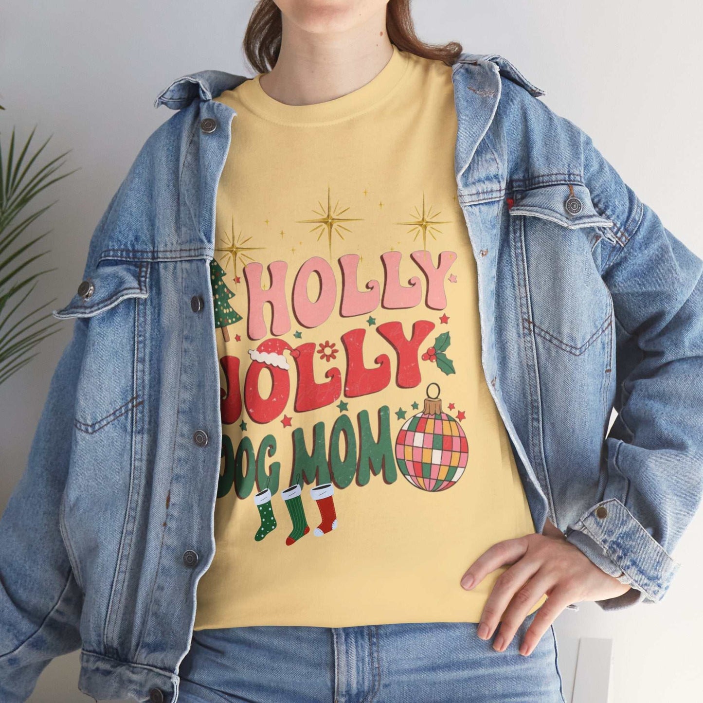 Retro Christmas Shirt, Holly Jolly Dog Mom Gift