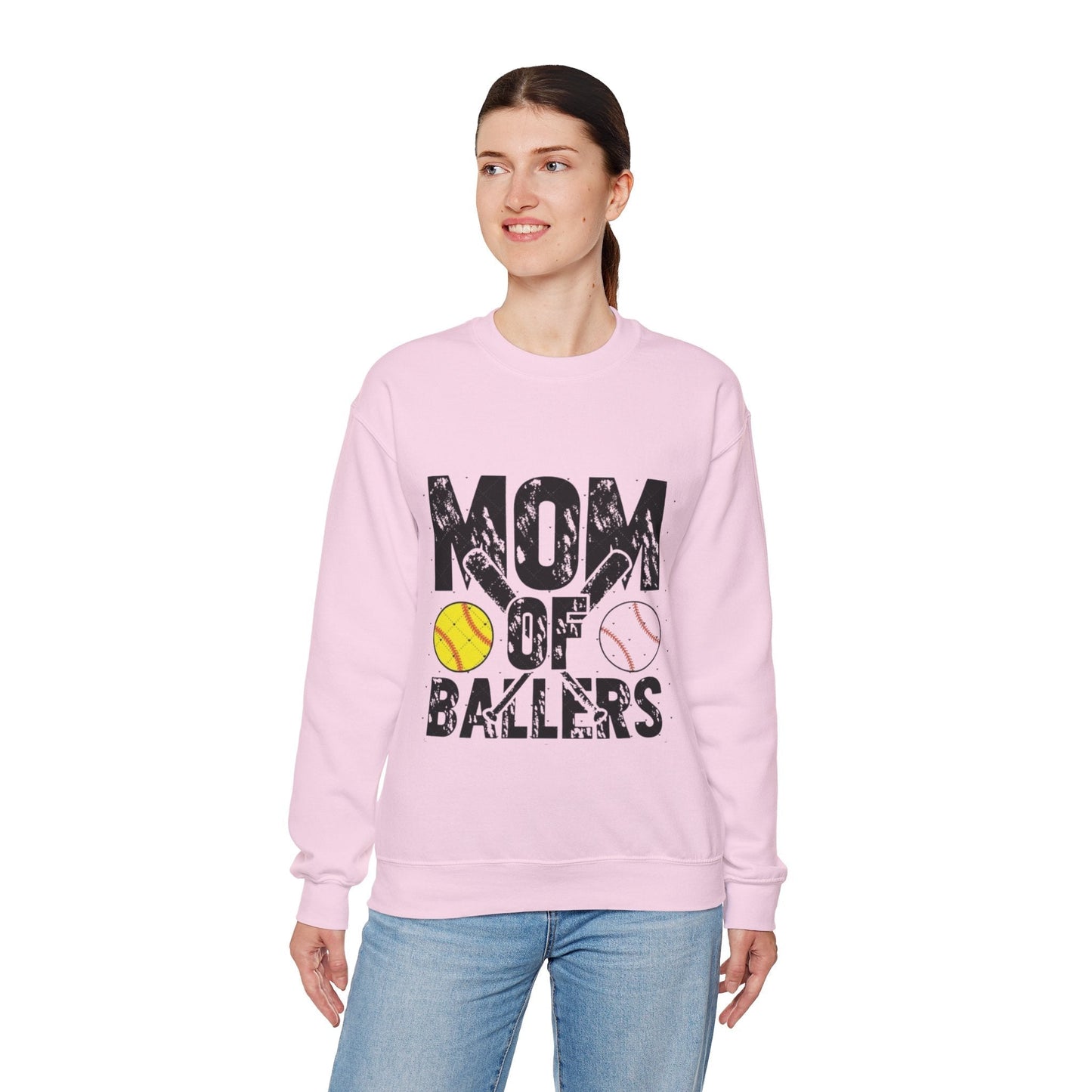 Mom of Ballers Crewneck Sweatshirt - Unisex Heavy Blend
