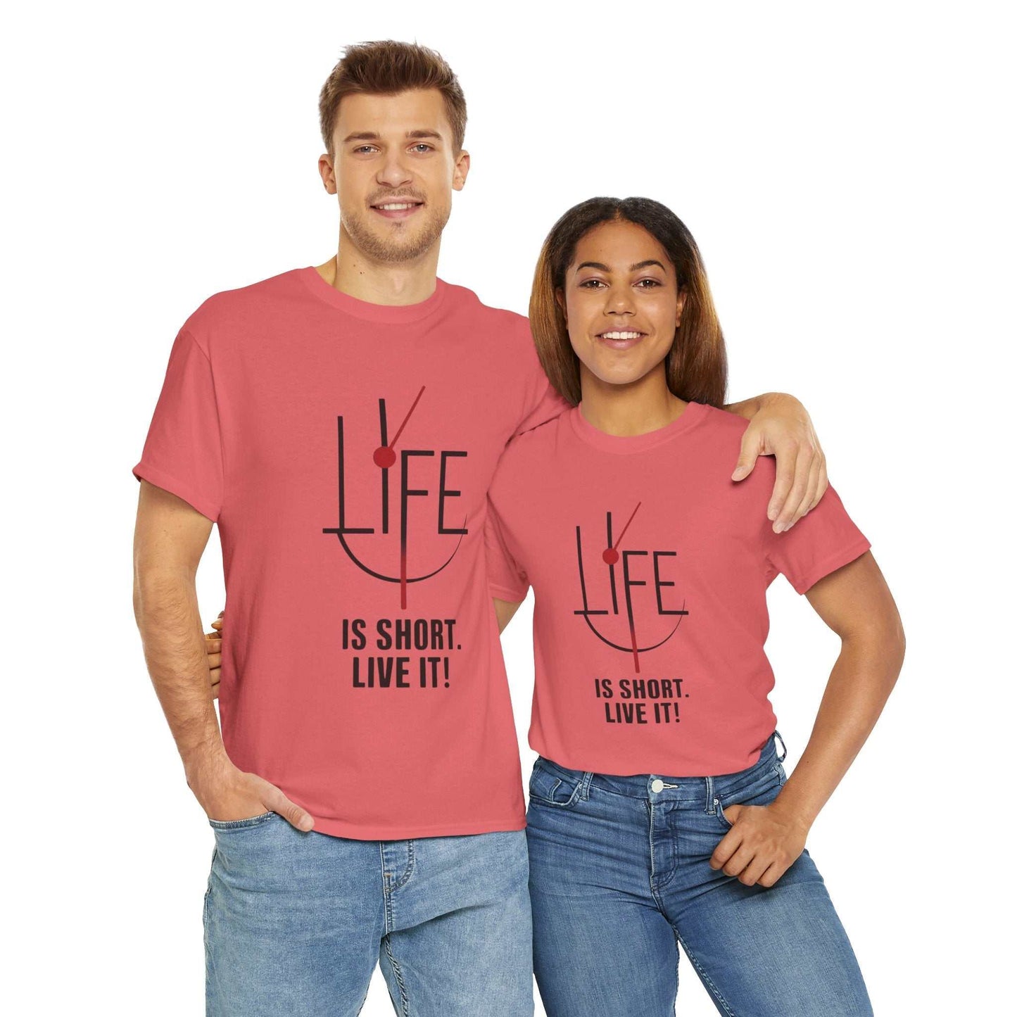 Life is Short, Live It! Unisex Heavy Cotton Tee - Motivational Shirt, Gift for Friends