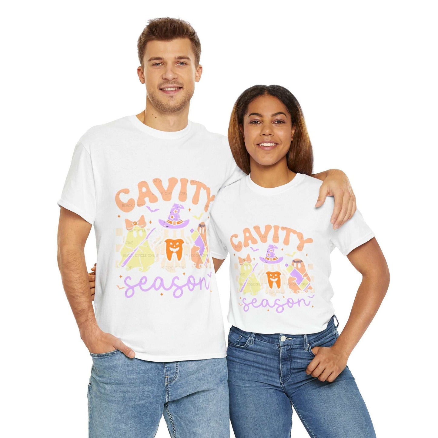 Cavity Season Unisex Tee, Fun Halloween Shirt, Autumn Vibes, Gift for Dentist