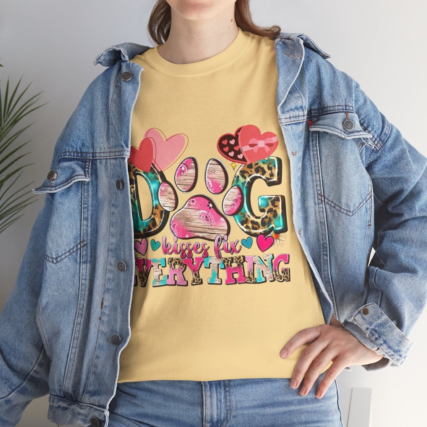 Dog Kisses Fix Everything T-Shirt, Gift For Mom Dog Lovers