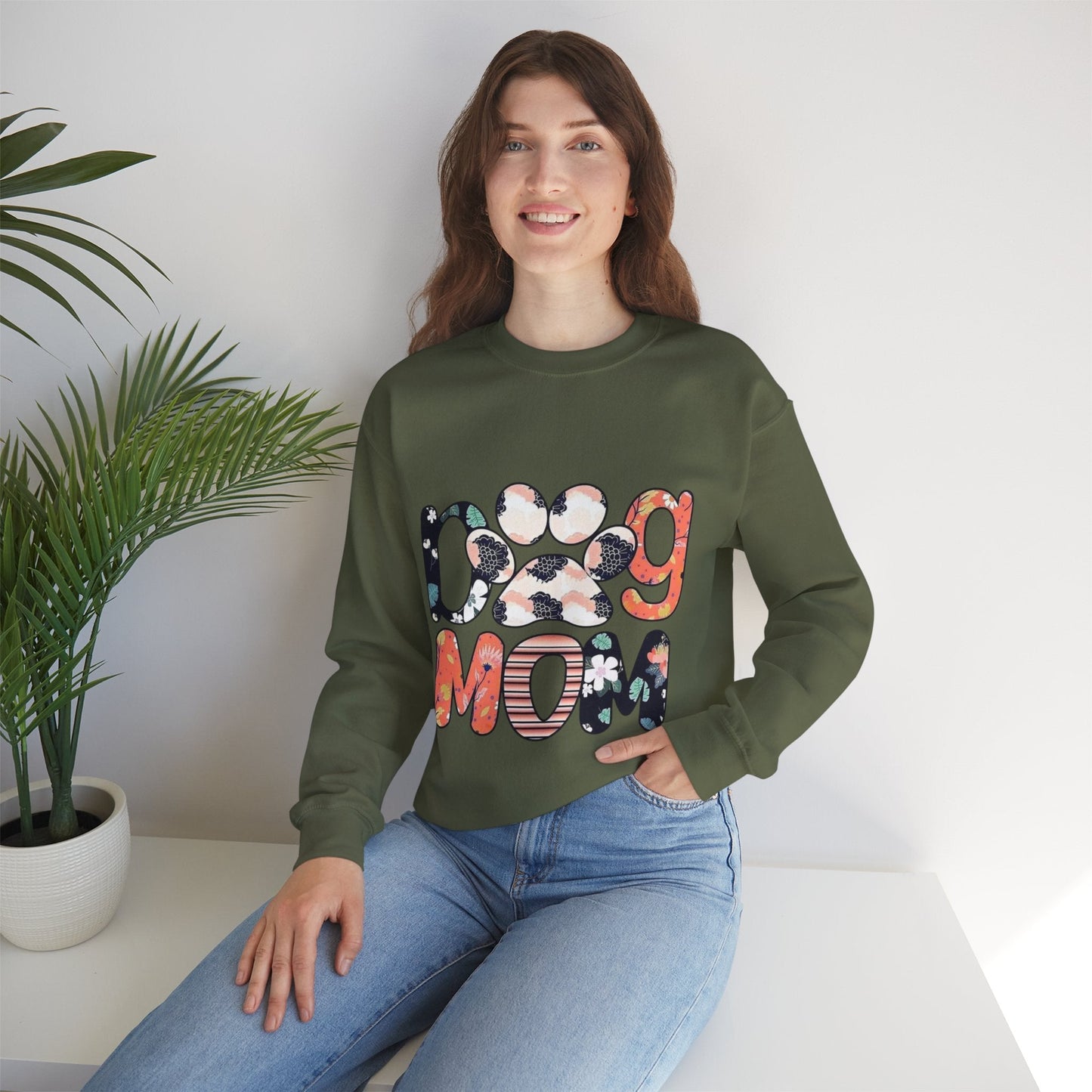 Floral Dog Mom Sweatshirt - Cozy Unisex Crewneck for Pet Lovers