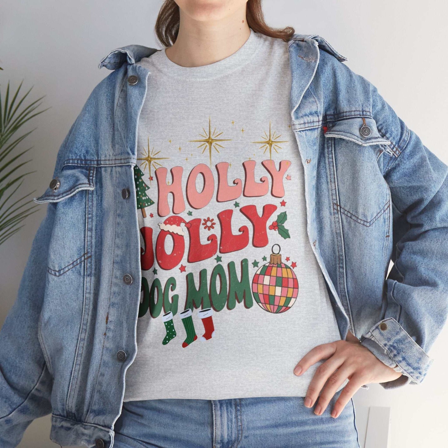 Retro Christmas Shirt, Holly Jolly Dog Mom Gift