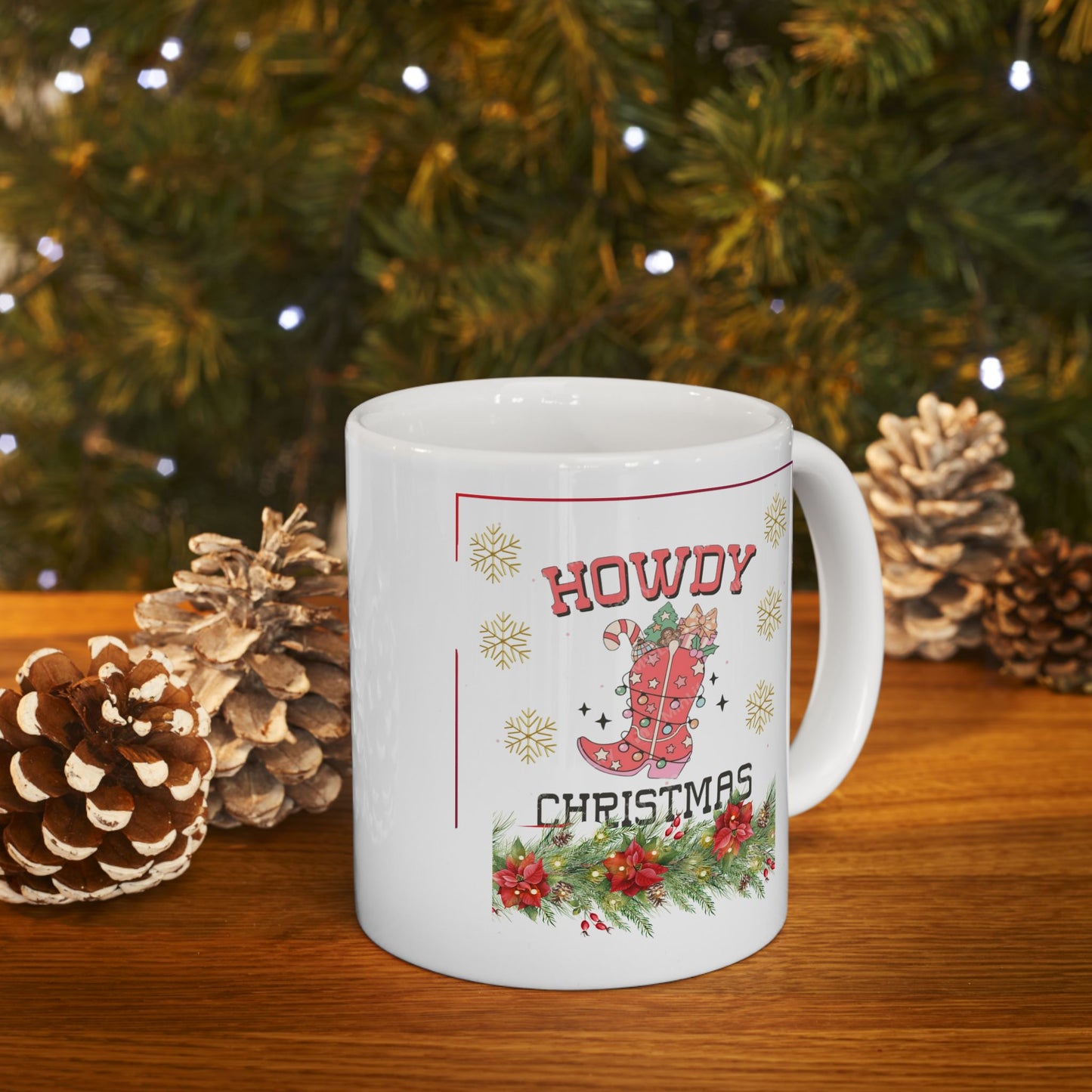 Howdy Christmas Mugs, Cowboy Christmas Gift