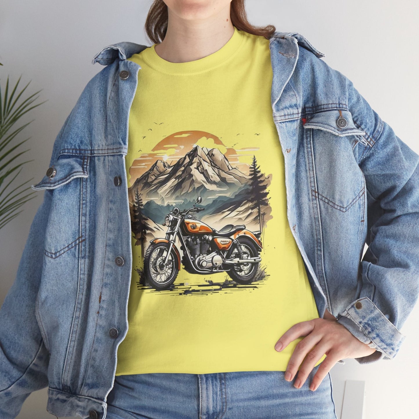 Adventure Awaits Motorcycle Tee - Unisex Heavy Cotton T-Shirt