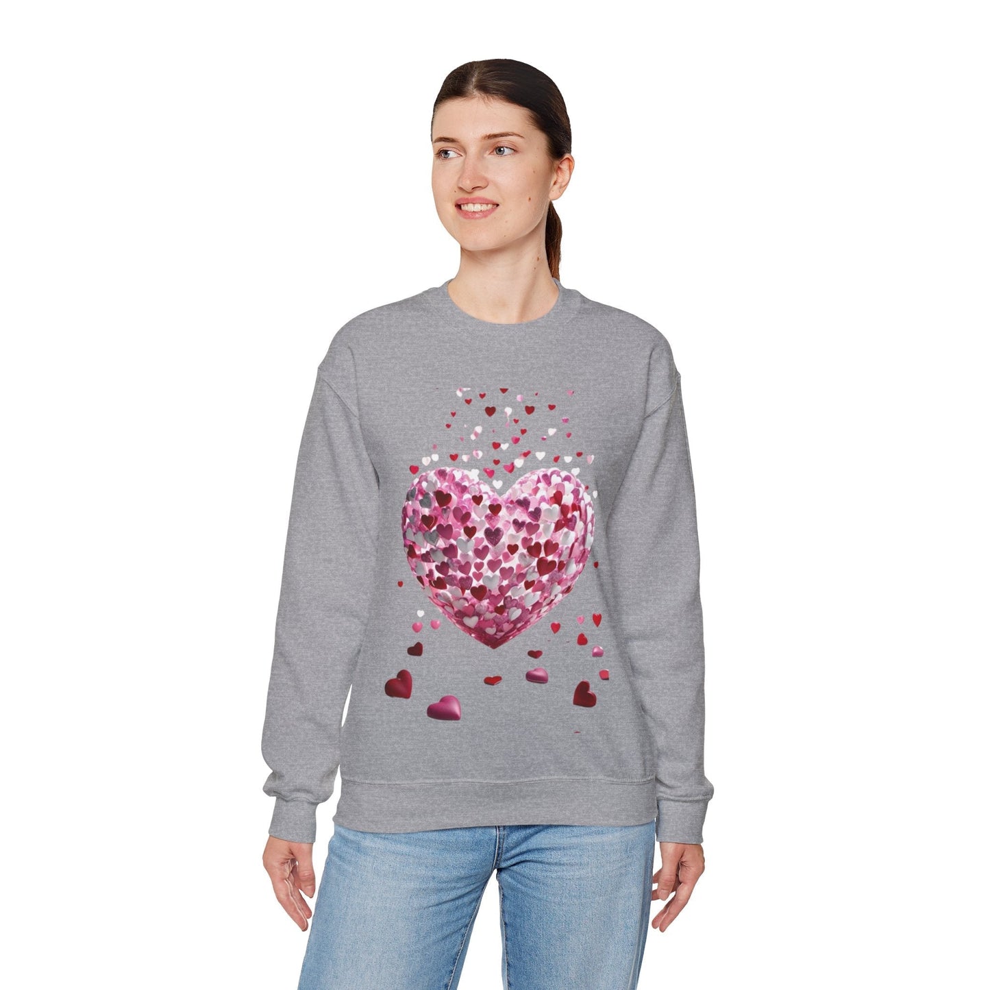 3D Hearts Valentines Day Sweatshirt, Red Hearts T-shirt Gift