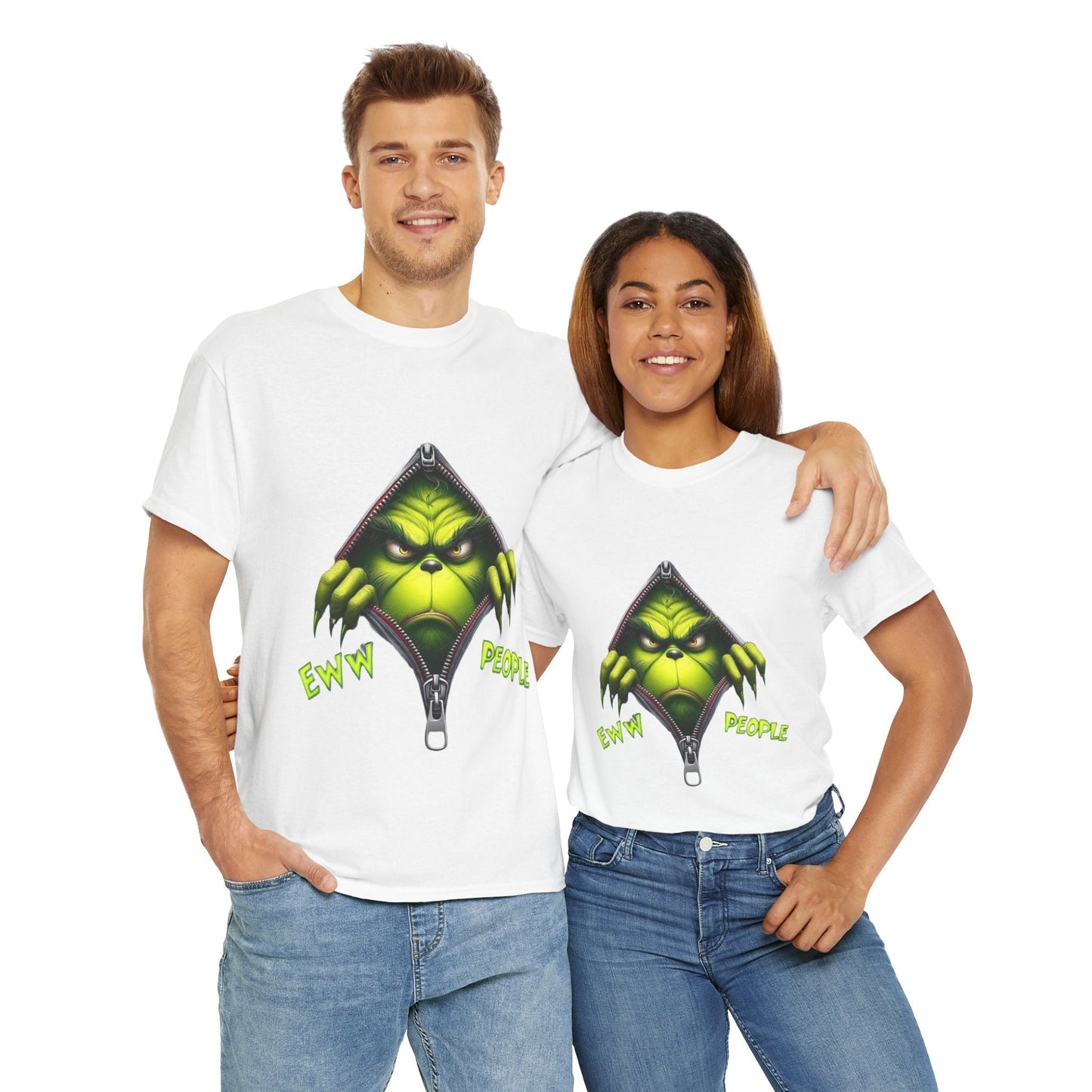Grinch Ew People Shirt featuring funny Grinch design, ideal Christmas gift for introverts.