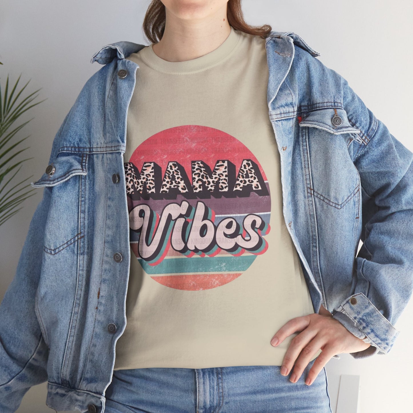 Mama Vibes Unisex Heavy Cotton Tee – Perfect for Moms and Relaxed Days