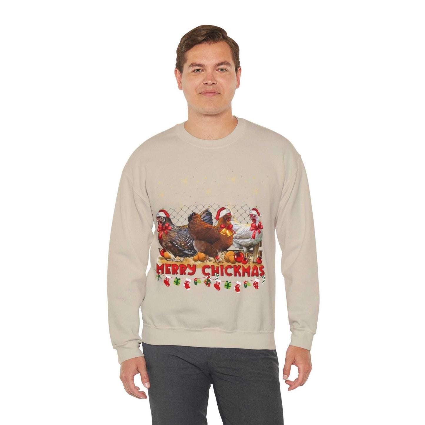 Merry Chickmas Sweatshirt, Cute Christmas Chickens Gift