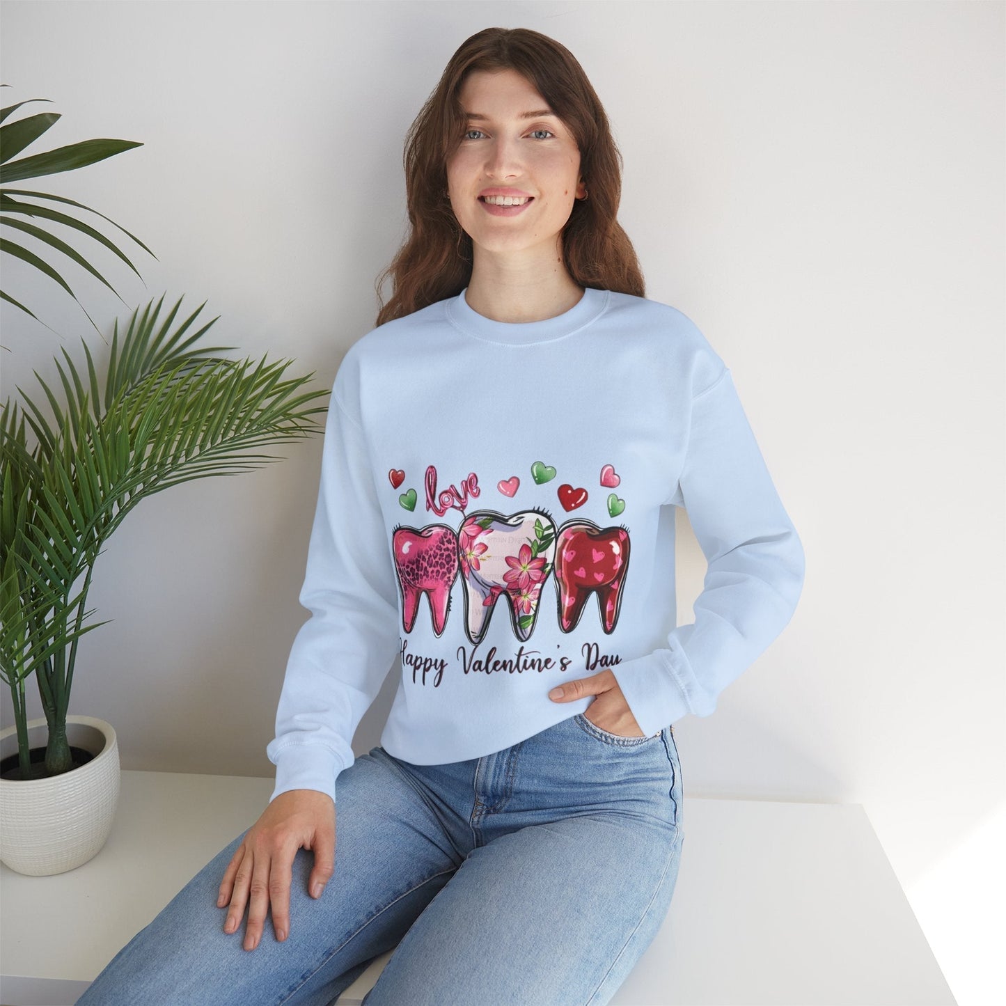 Dental Love Happy Valentines Day Sweatshirt - Cute Dental Hygienist Gift
