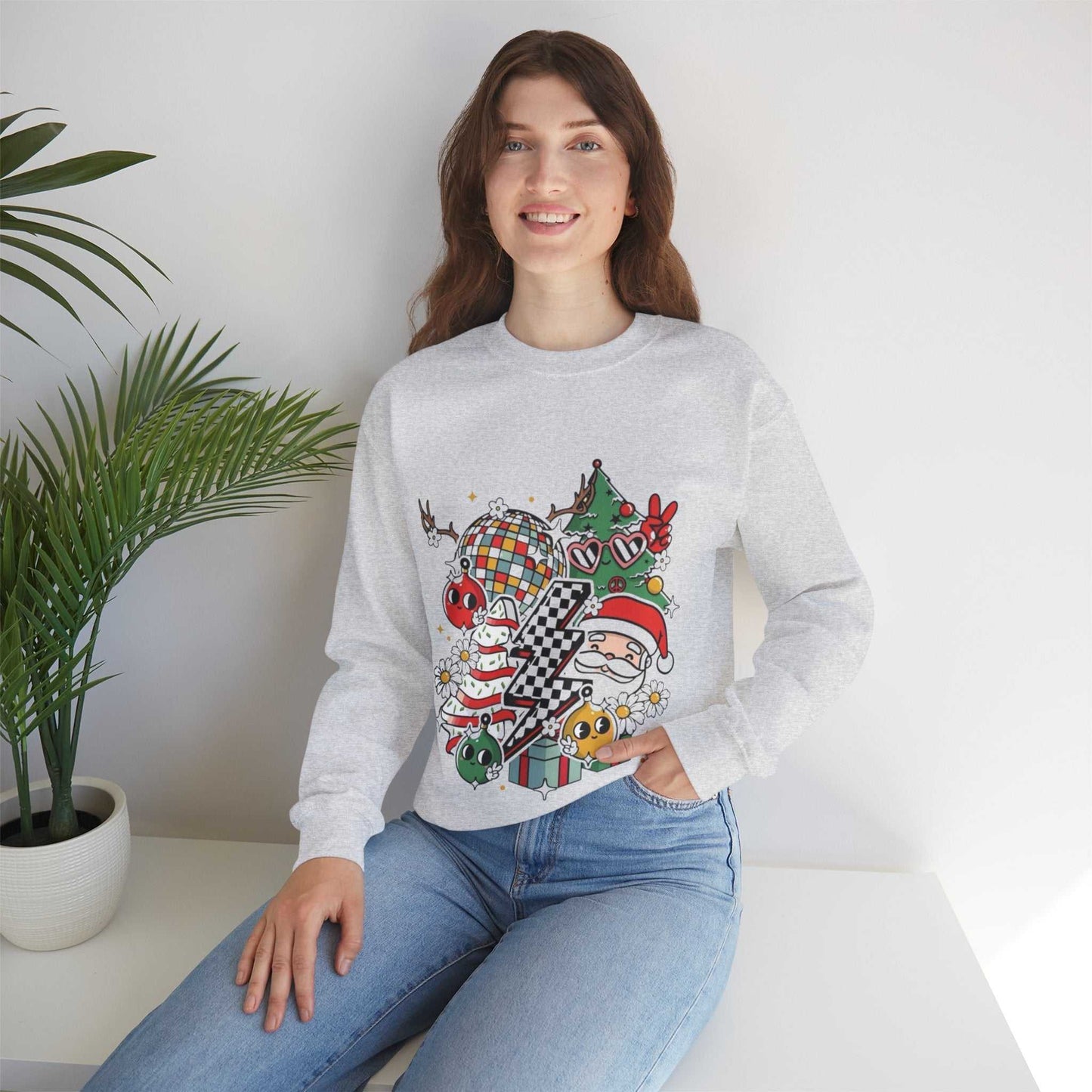 Christmas Disco Long Sleeve Sweatshirt, Disco Holiday Gift