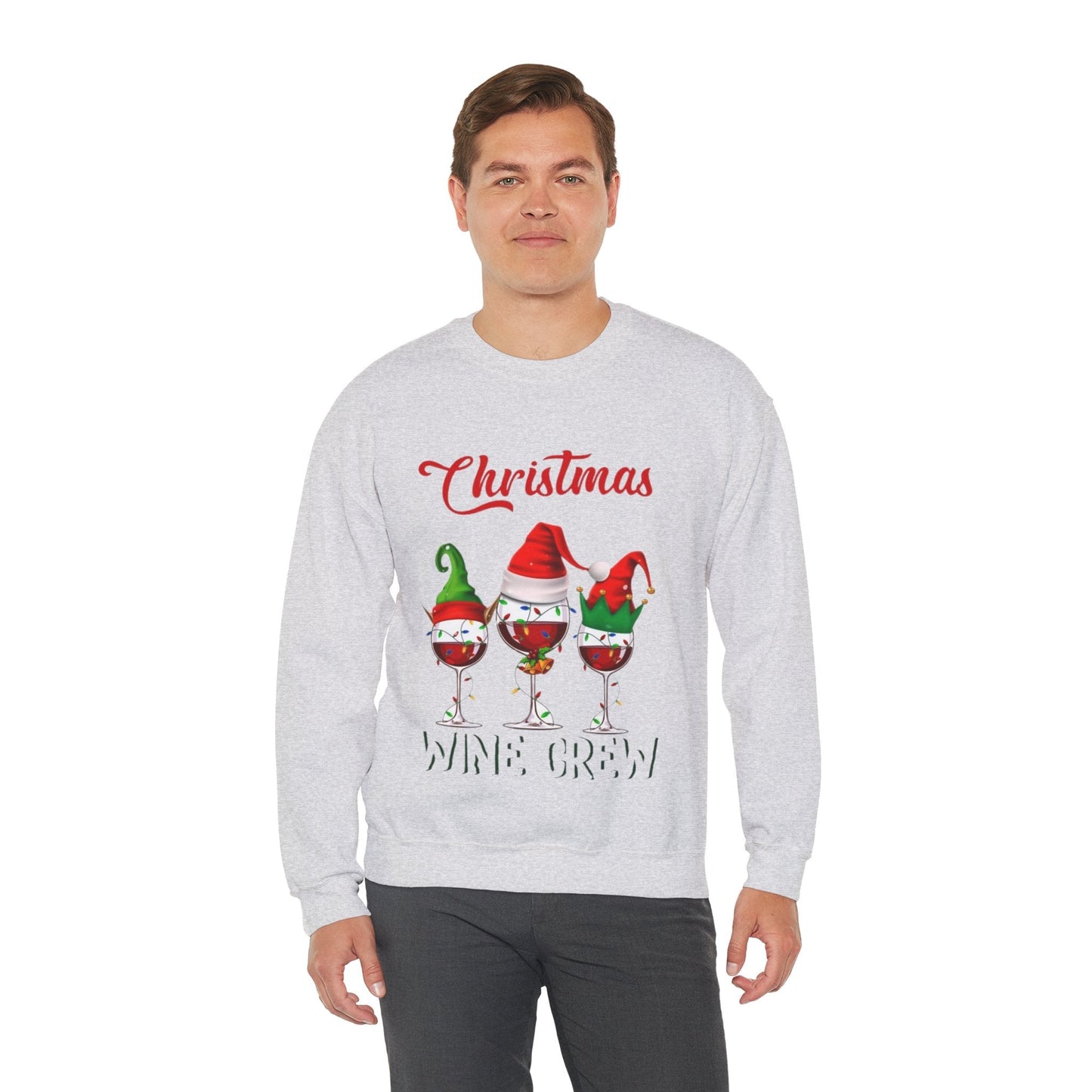Christmas Wine Crew Sweatshirt, Gift for Wine Lover