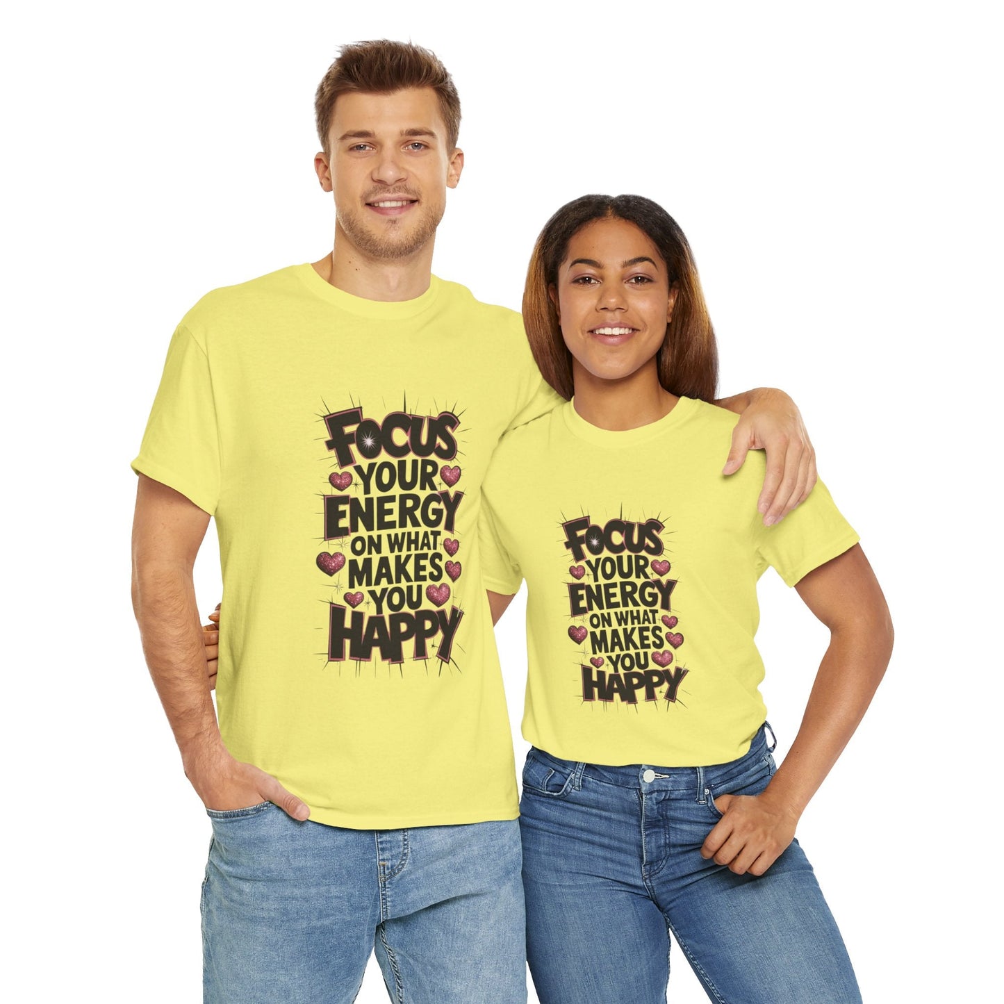 Focus Your Energy T-Shirt - Unisex Heavy Tee, Motivational Shirt, Inspirational Gift