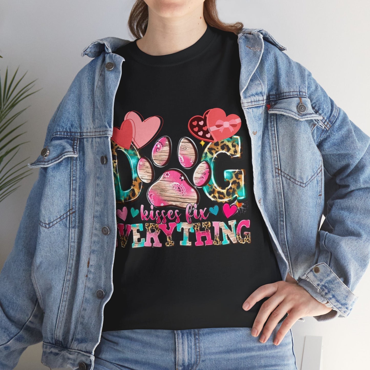 Dog Kisses Fix Everything T-Shirt, Gift For Mom Dog Lovers
