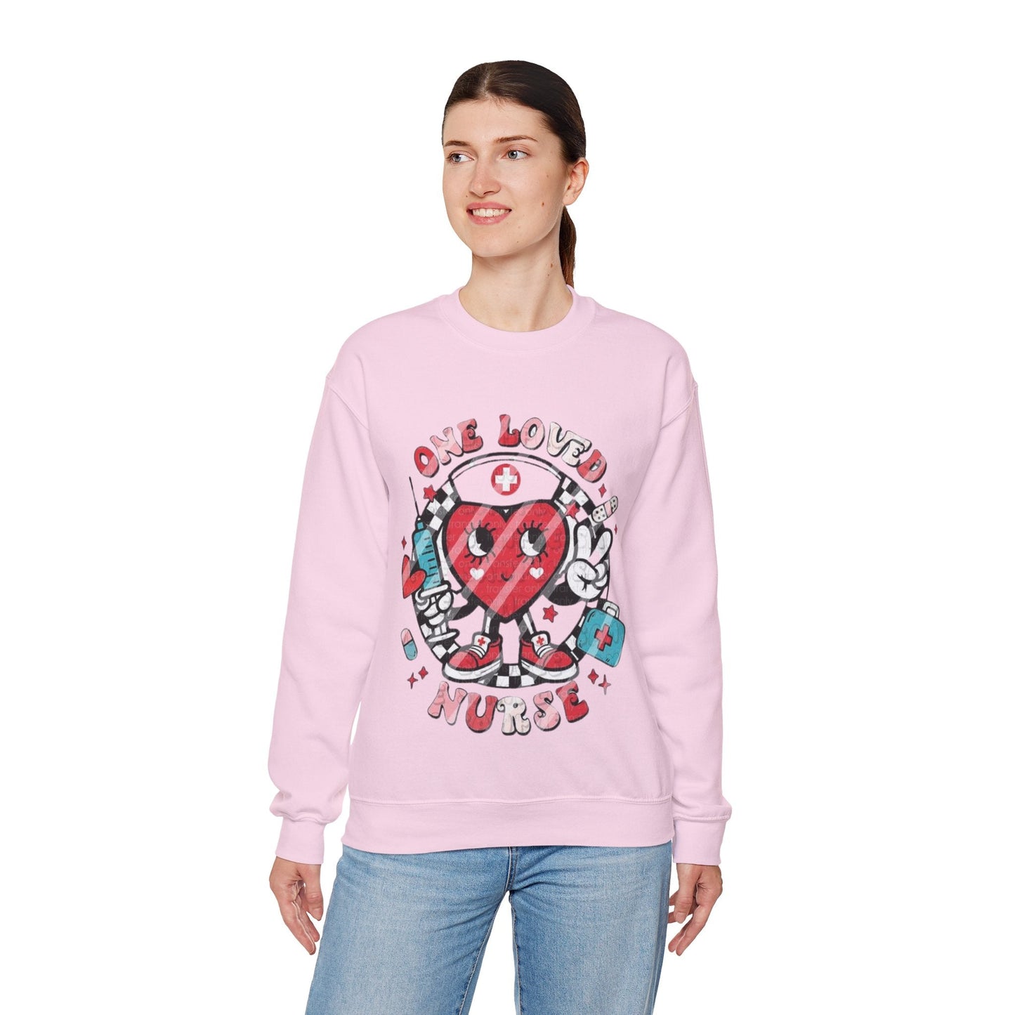 One Love Nurse Sweatshirt, Nurse Heart Loved Gift
