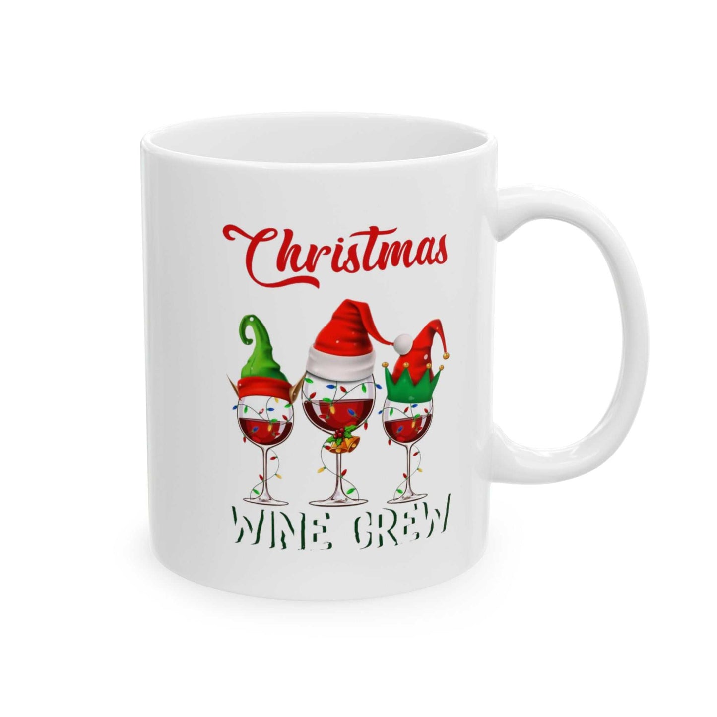 Christmas Wine Crew Mugs, Gift for Wine Lover, Holiday Wine Mug
