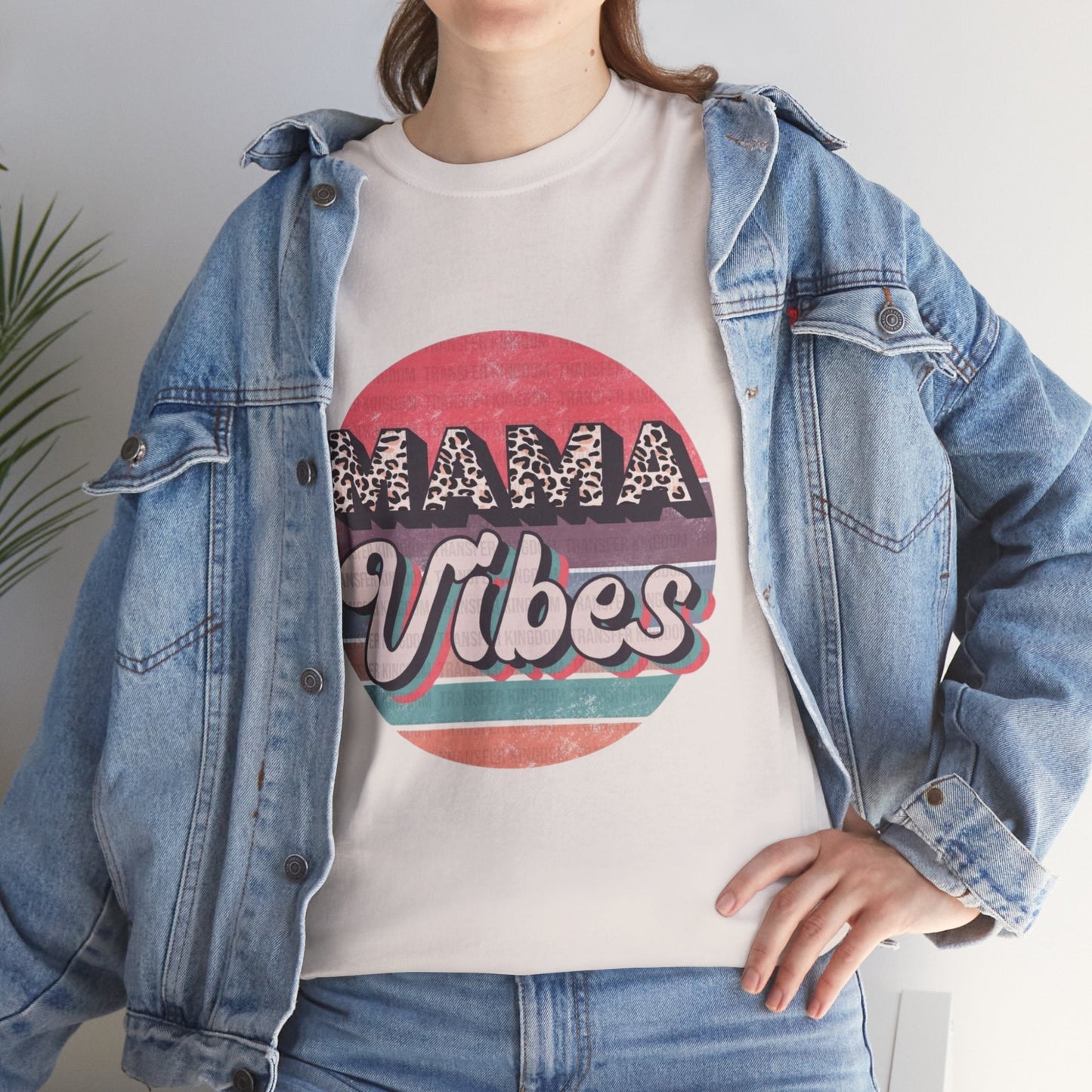 Mama Vibes Unisex Heavy Cotton Tee – Perfect for Moms and Relaxed Days