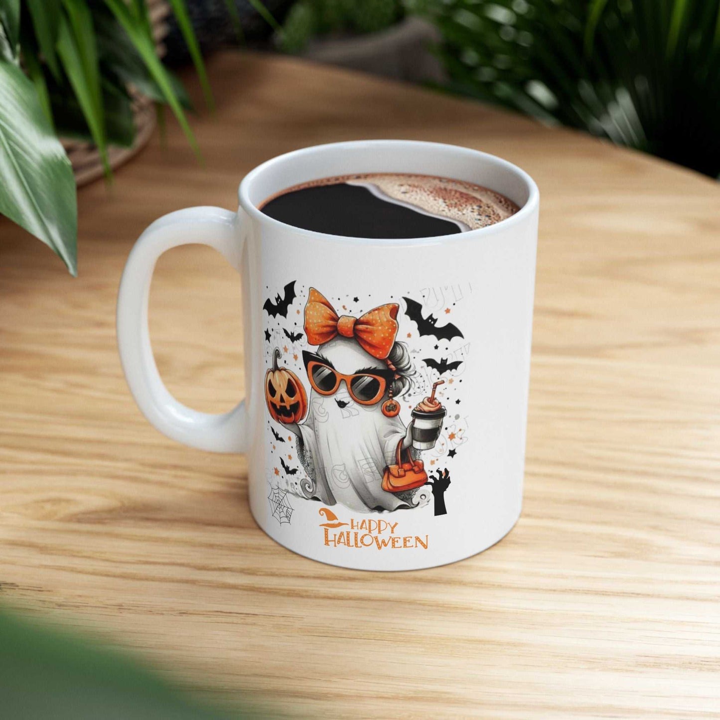 Halloween Girl Mugs, Cute Girl Ghost Gift, Spooky Season Mug