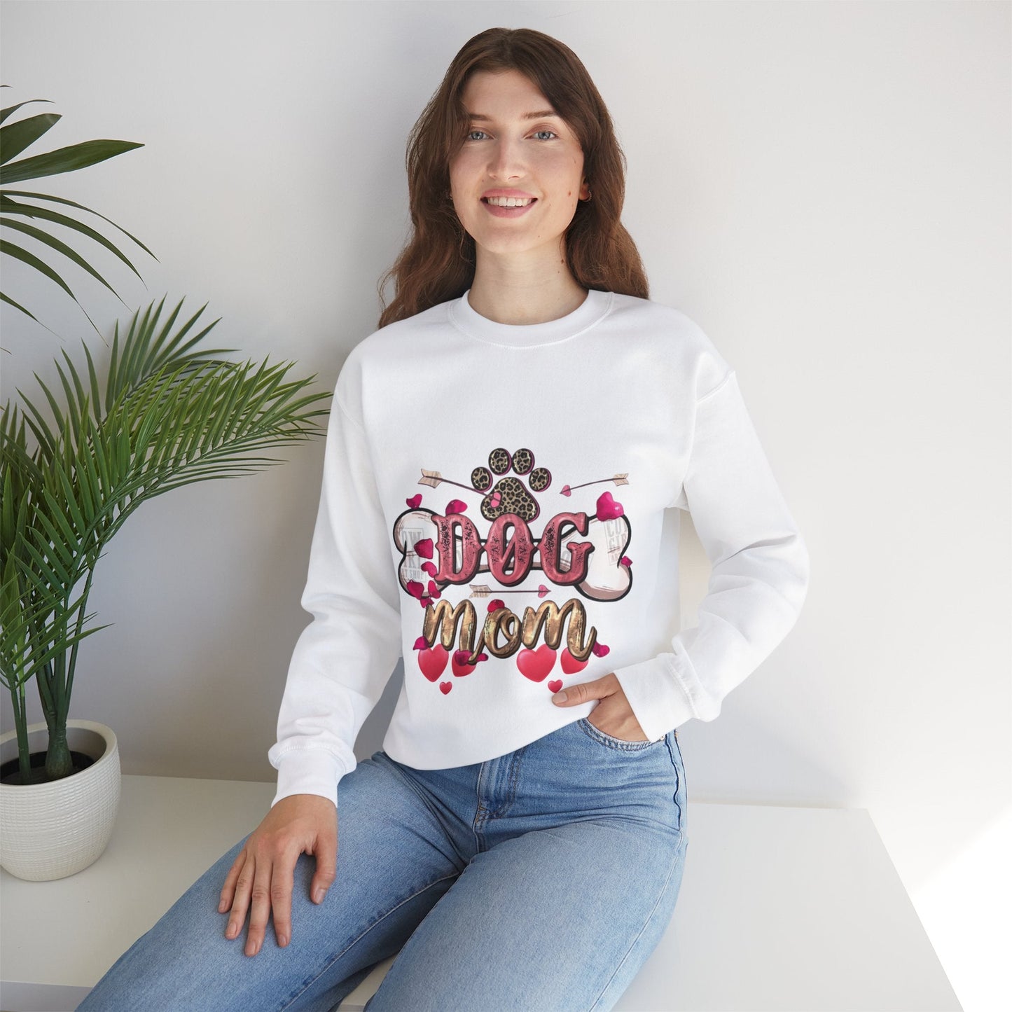 Dog Mom Valentine Sweatshirt, Dog Valentine Gift for Mom