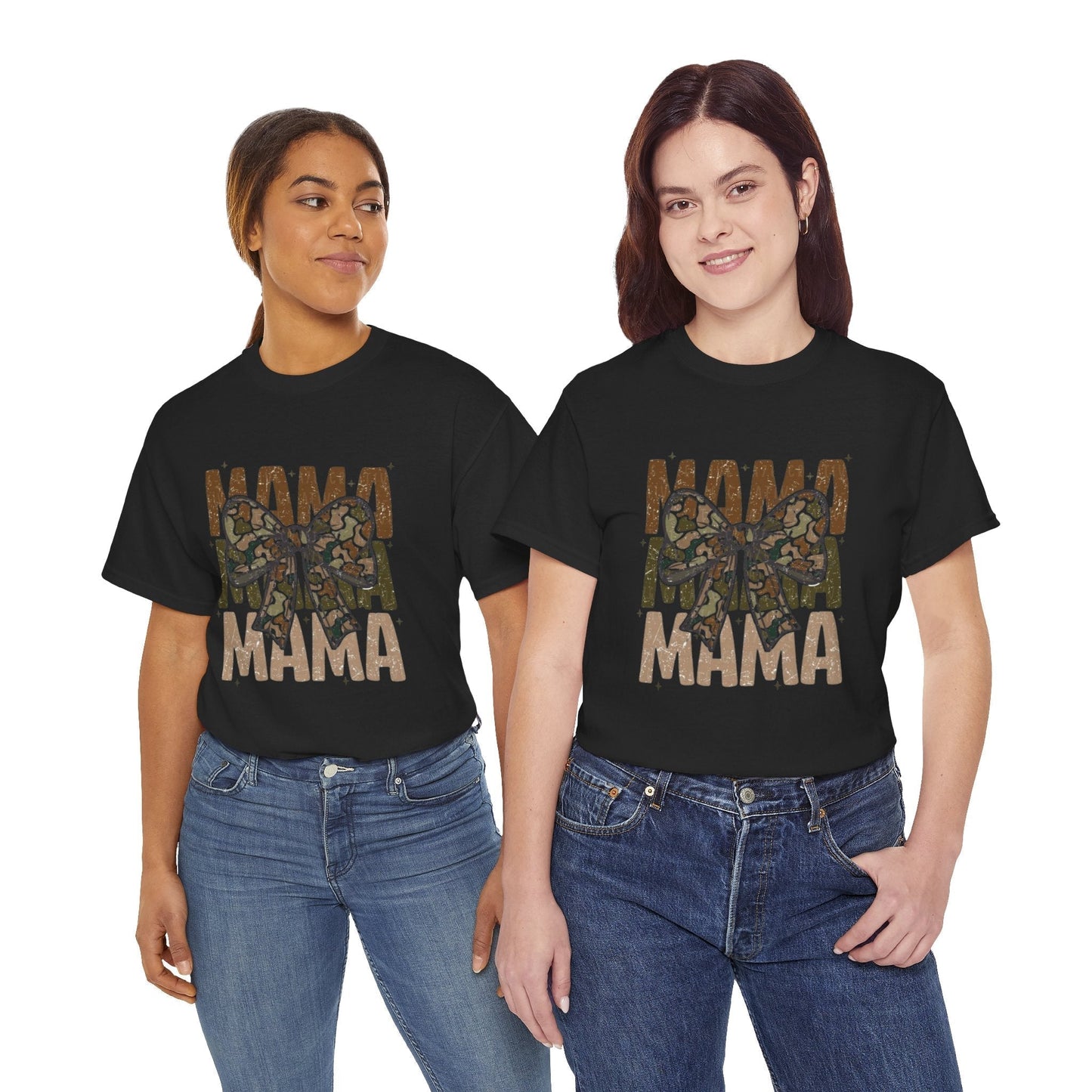 Mama Camo Bow Unisex Tee Unisex Heavy Cotton Tee, Gift for Mom