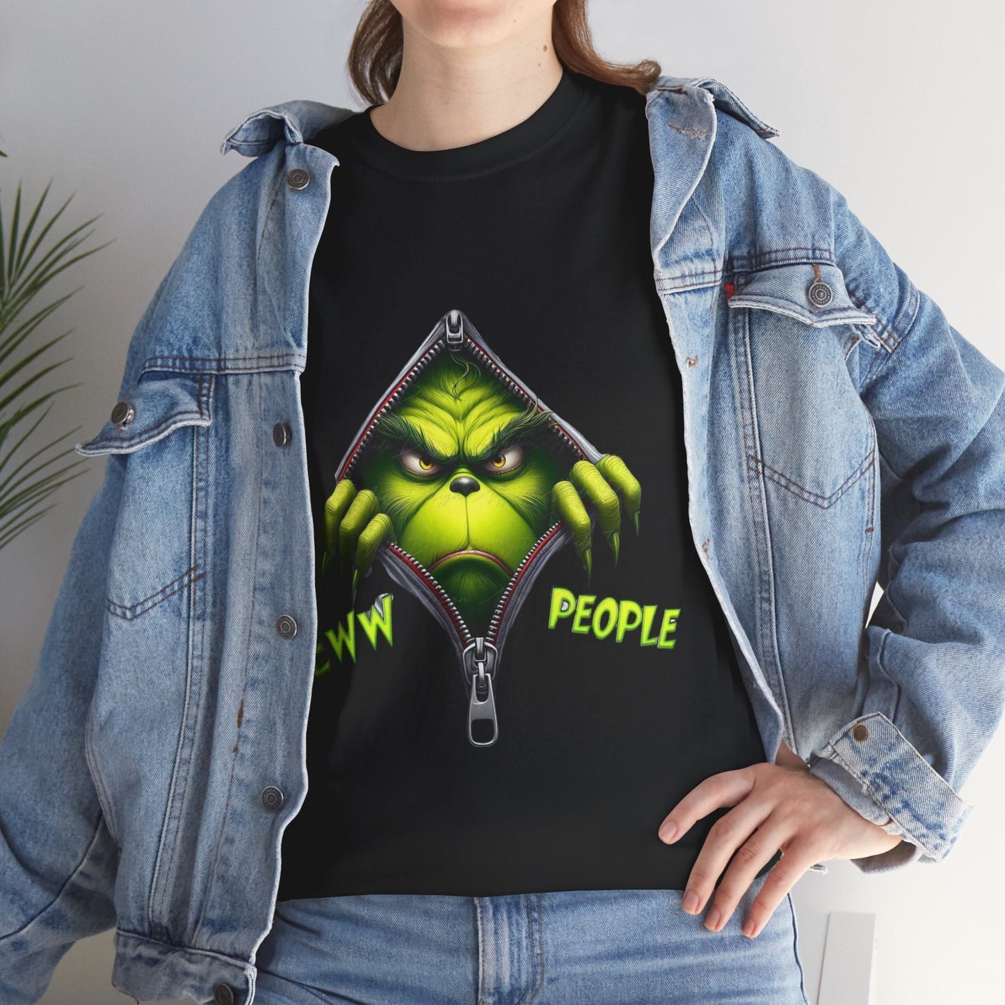 Grinch Ew People Shirt featuring a funny Christmas design with the Grinch, ideal for humorous holiday vibes.